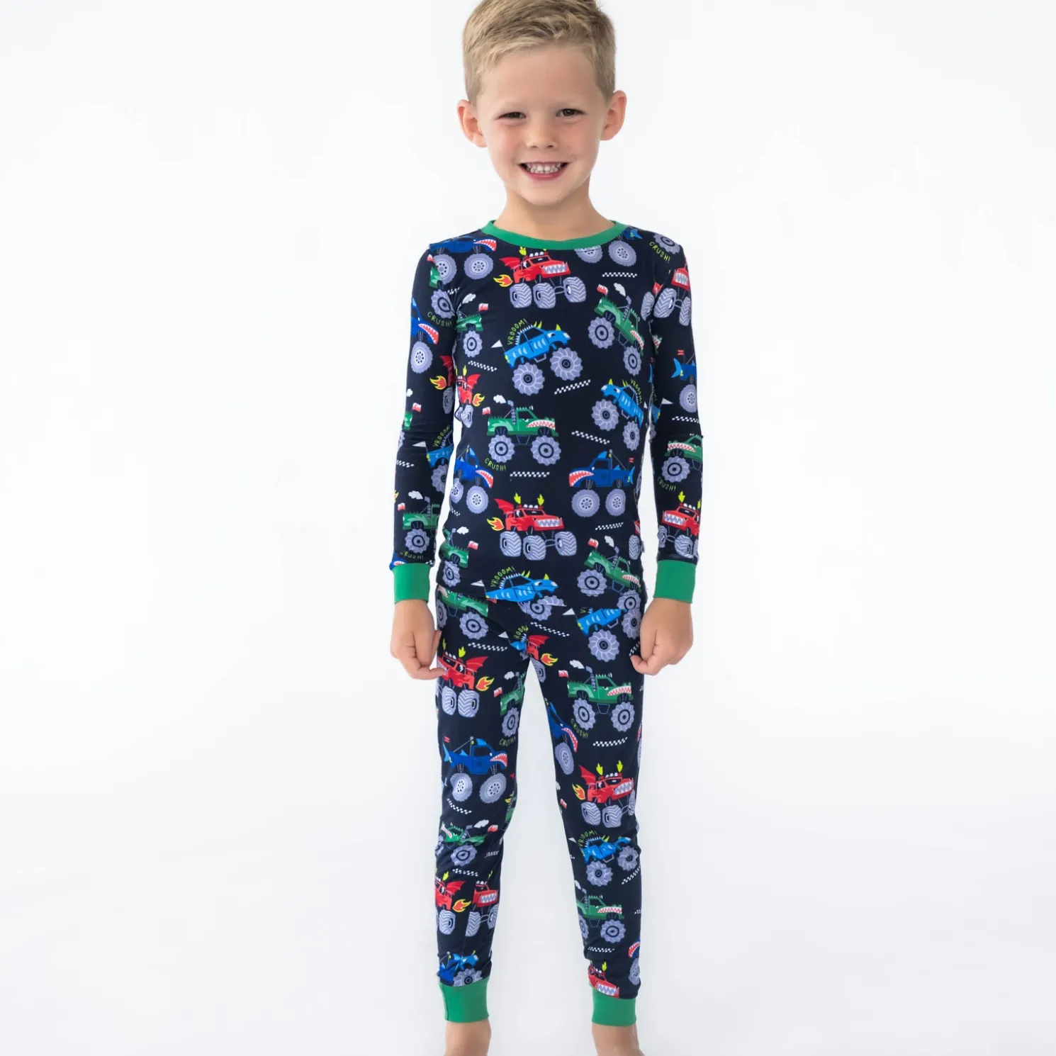 Monster Truck Madness Two-Piece Pajama Set