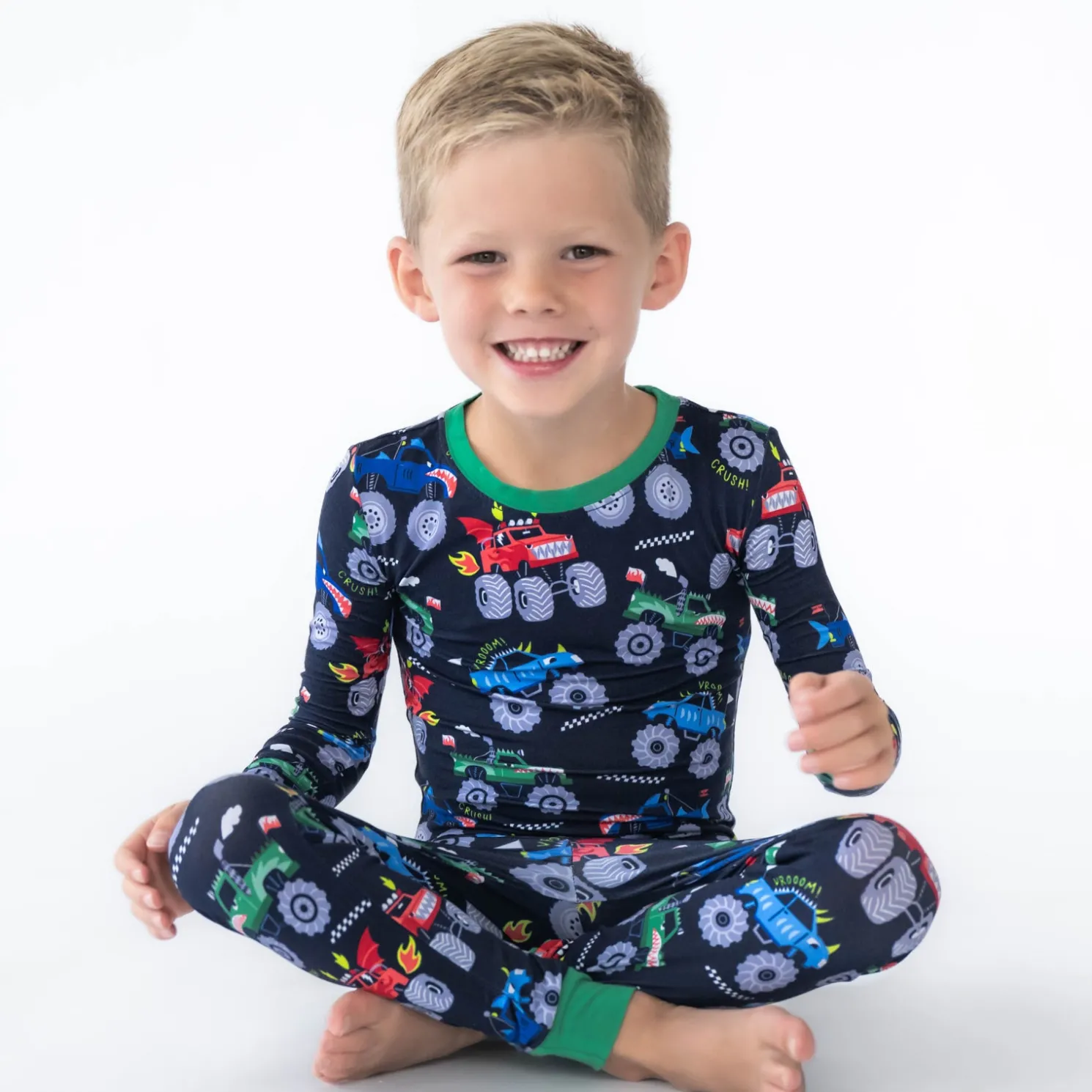 Monster Truck Madness Two-Piece Pajama Set