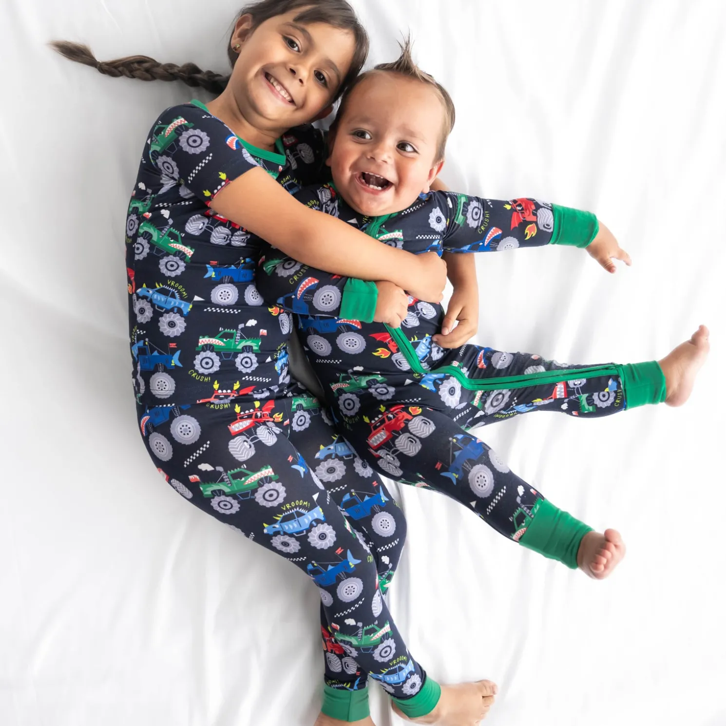 Monster Truck Madness Two-Piece Pajama Set