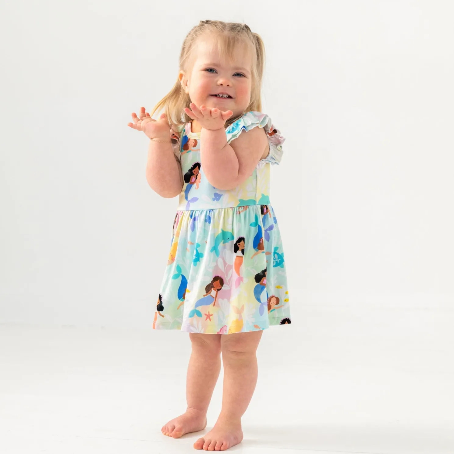 Mystic Mermaids Flutter Twirl Dress with Bodysuit