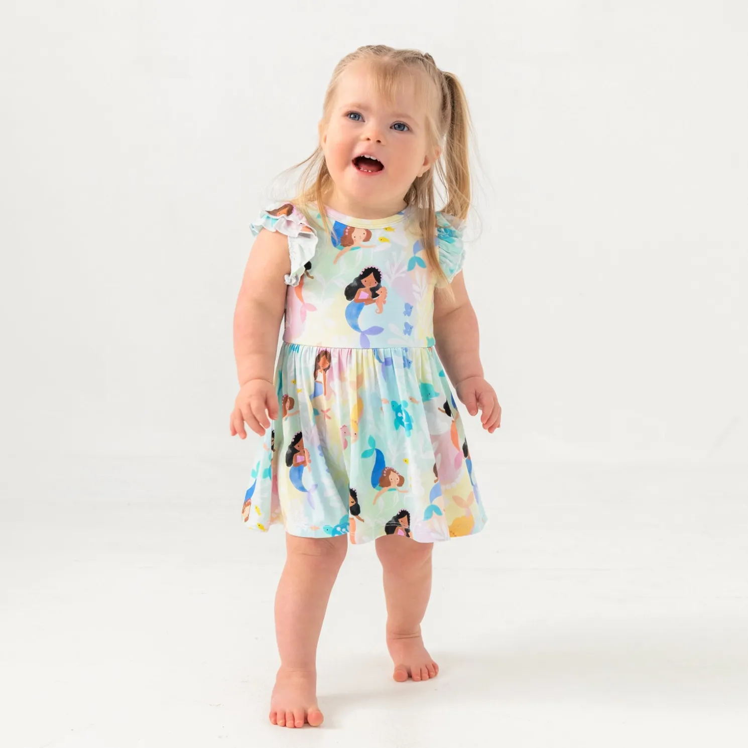 Mystic Mermaids Flutter Twirl Dress with Bodysuit