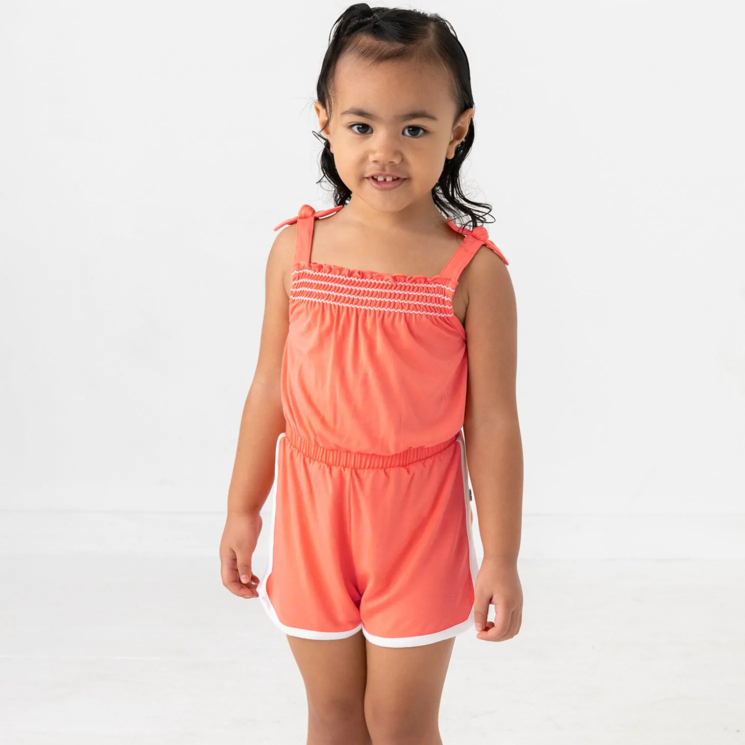 Paradise Peach Smocked Romper