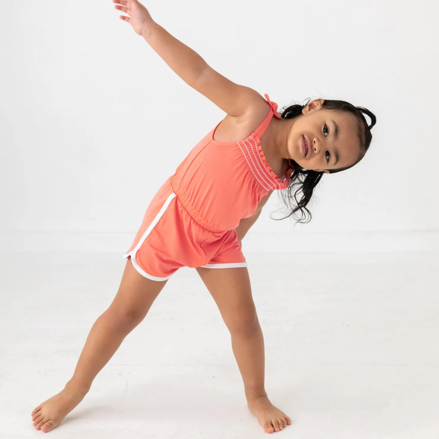 Paradise Peach Smocked Romper