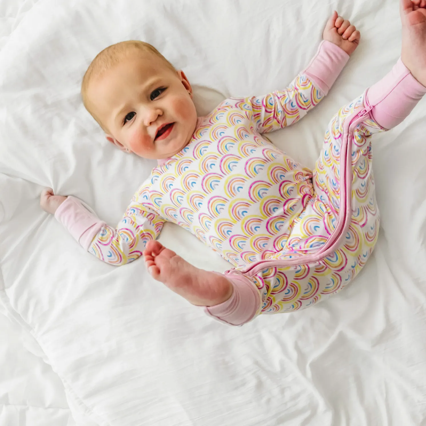 Pastel Rainbows Crescent Zippy