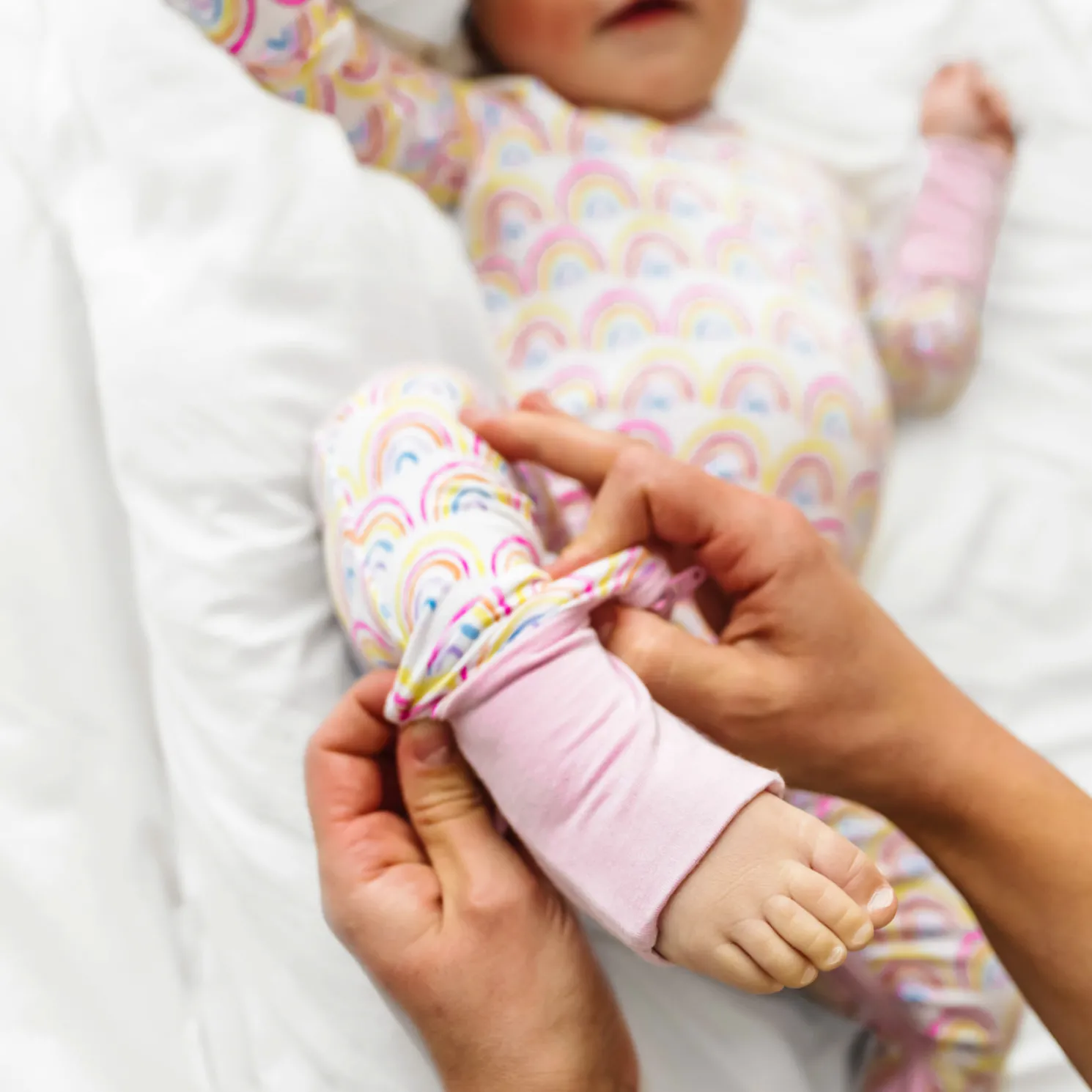 Pastel Rainbows Crescent Zippy