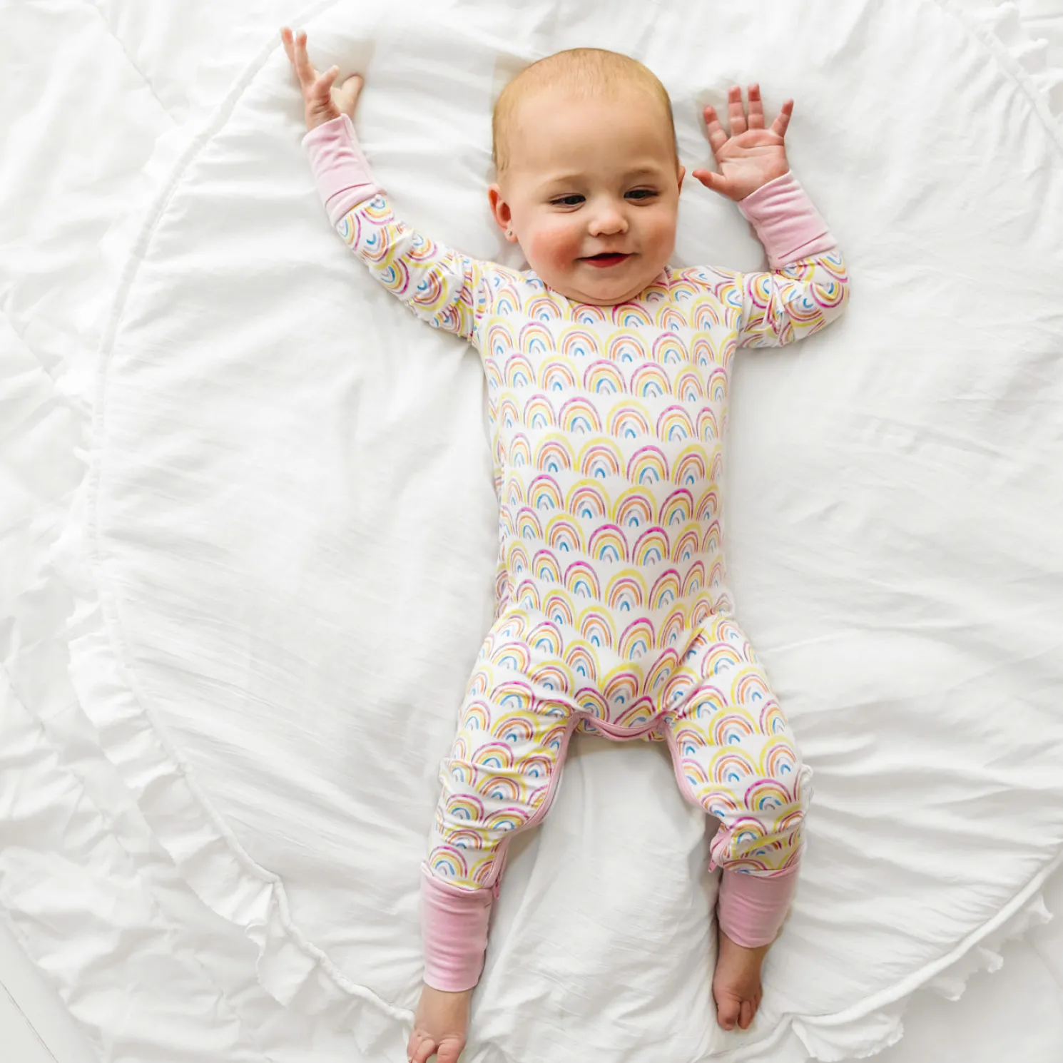 Pastel Rainbows Crescent Zippy