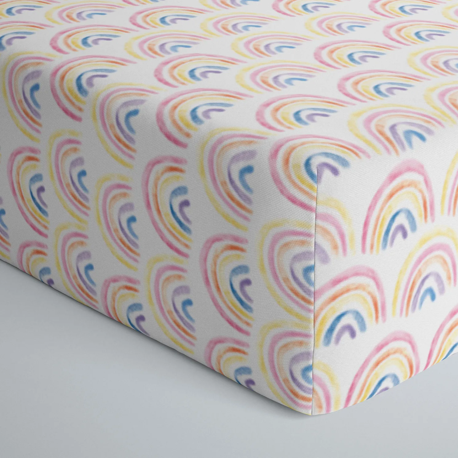 Pastel Rainbows Fitted Crib Sheet