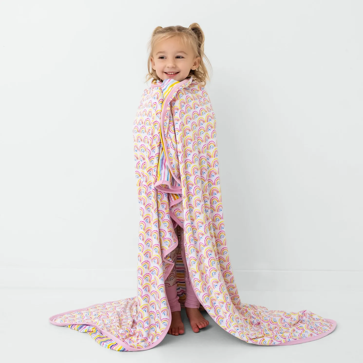 Pastel Rainbows & Sunrise Stripes Large Cloud Blanket®