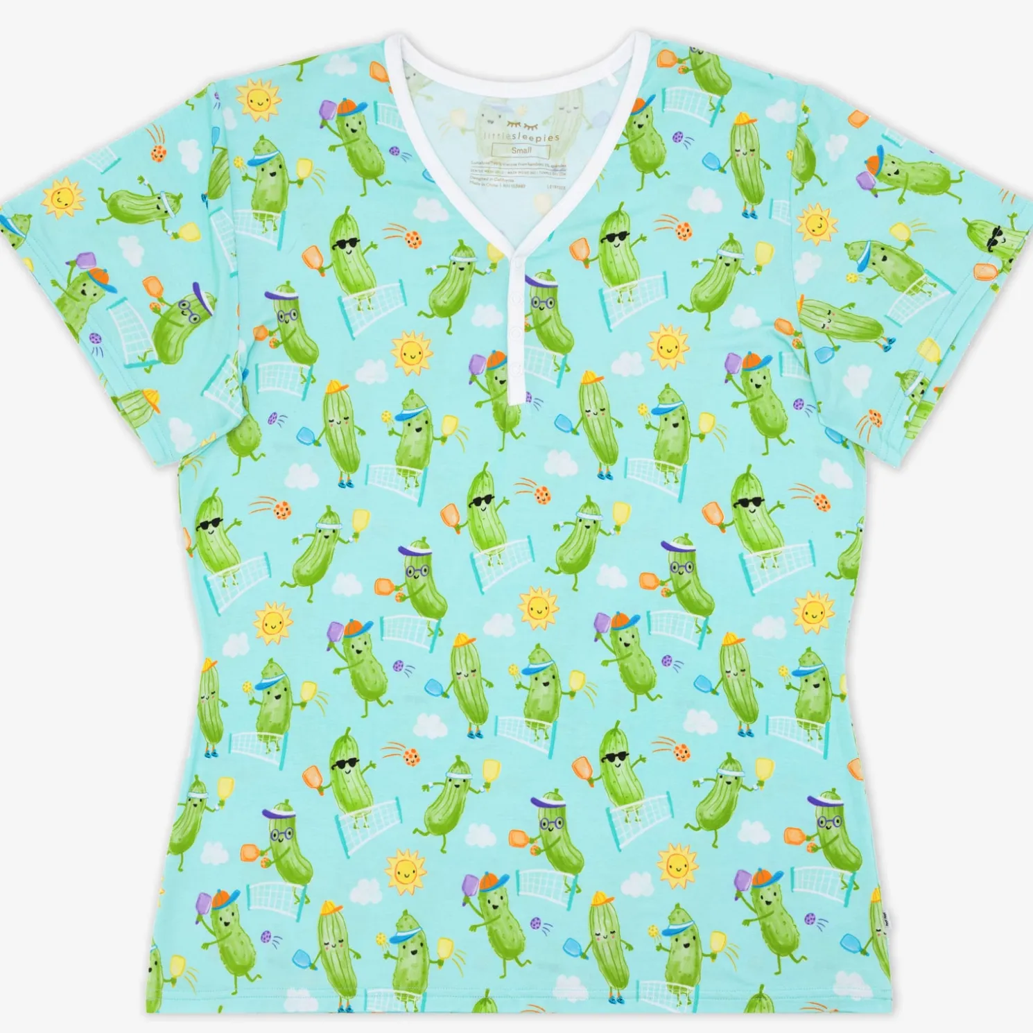 Pickle Power Women's Short Sleeve Pajama Top