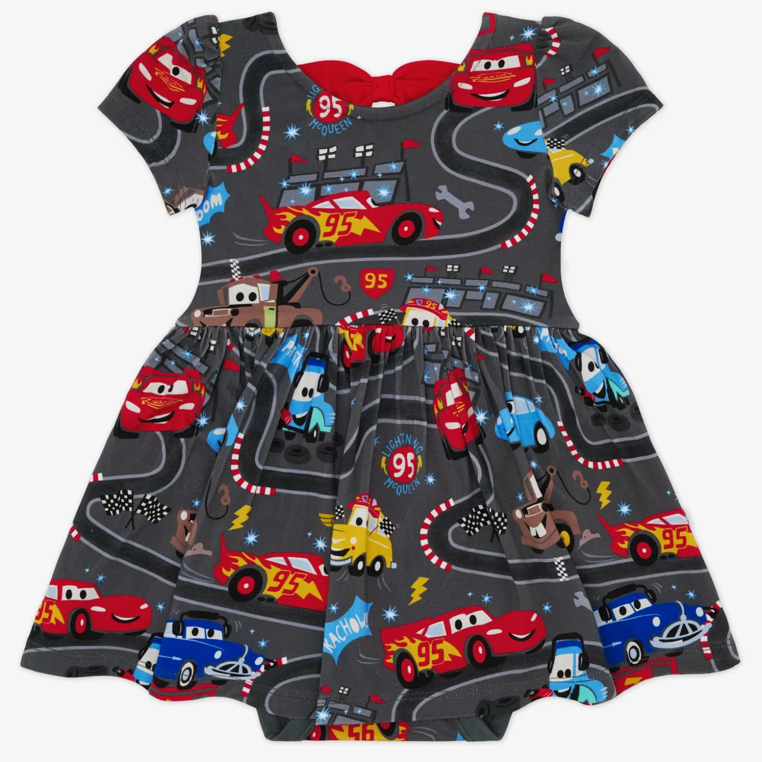 Piston Cup Bow Back Skater Dress with Bodysuit