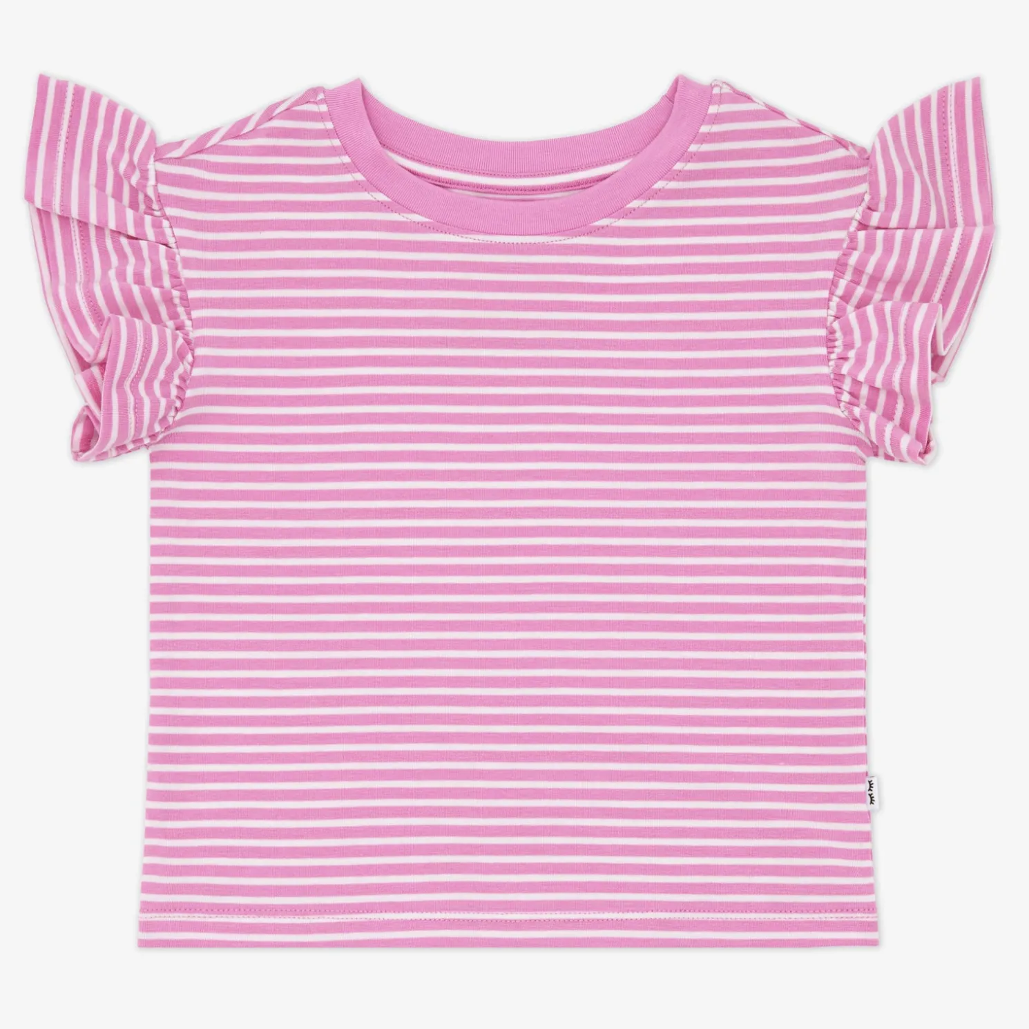 Pop Pink Stripes Flutter Tee