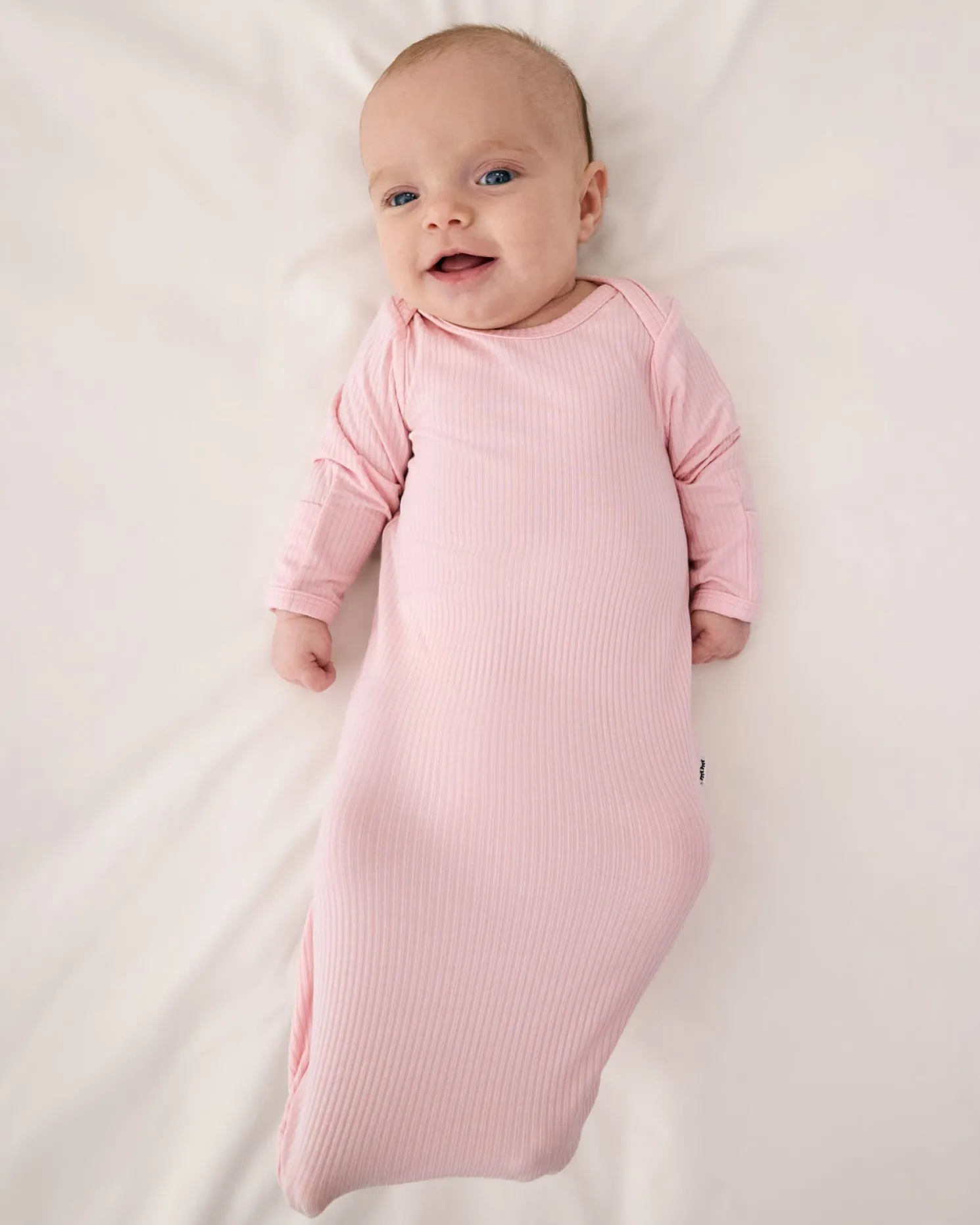 Prima Pink Ribbed Infant Gown