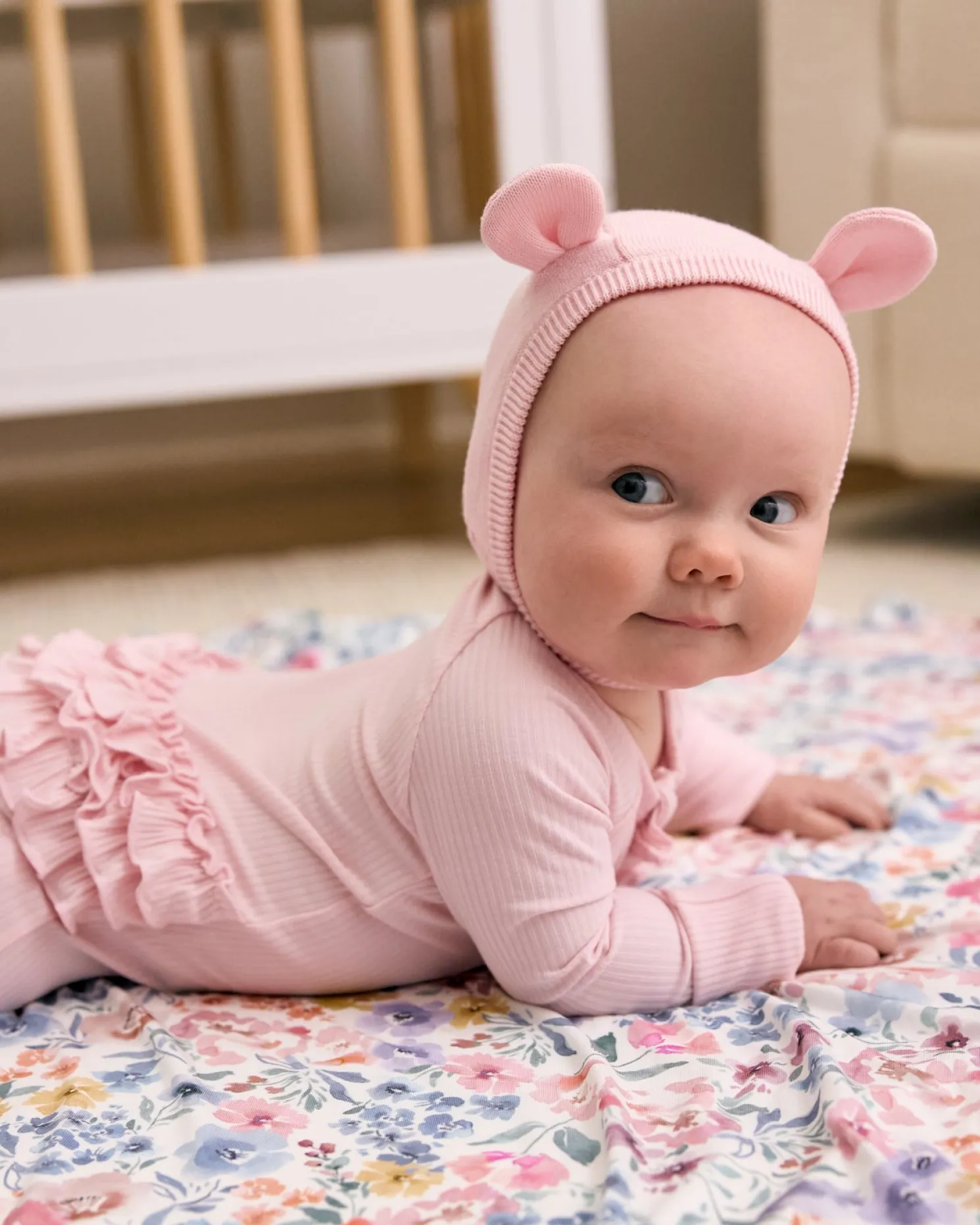 Prima Pink Bear Bonnet