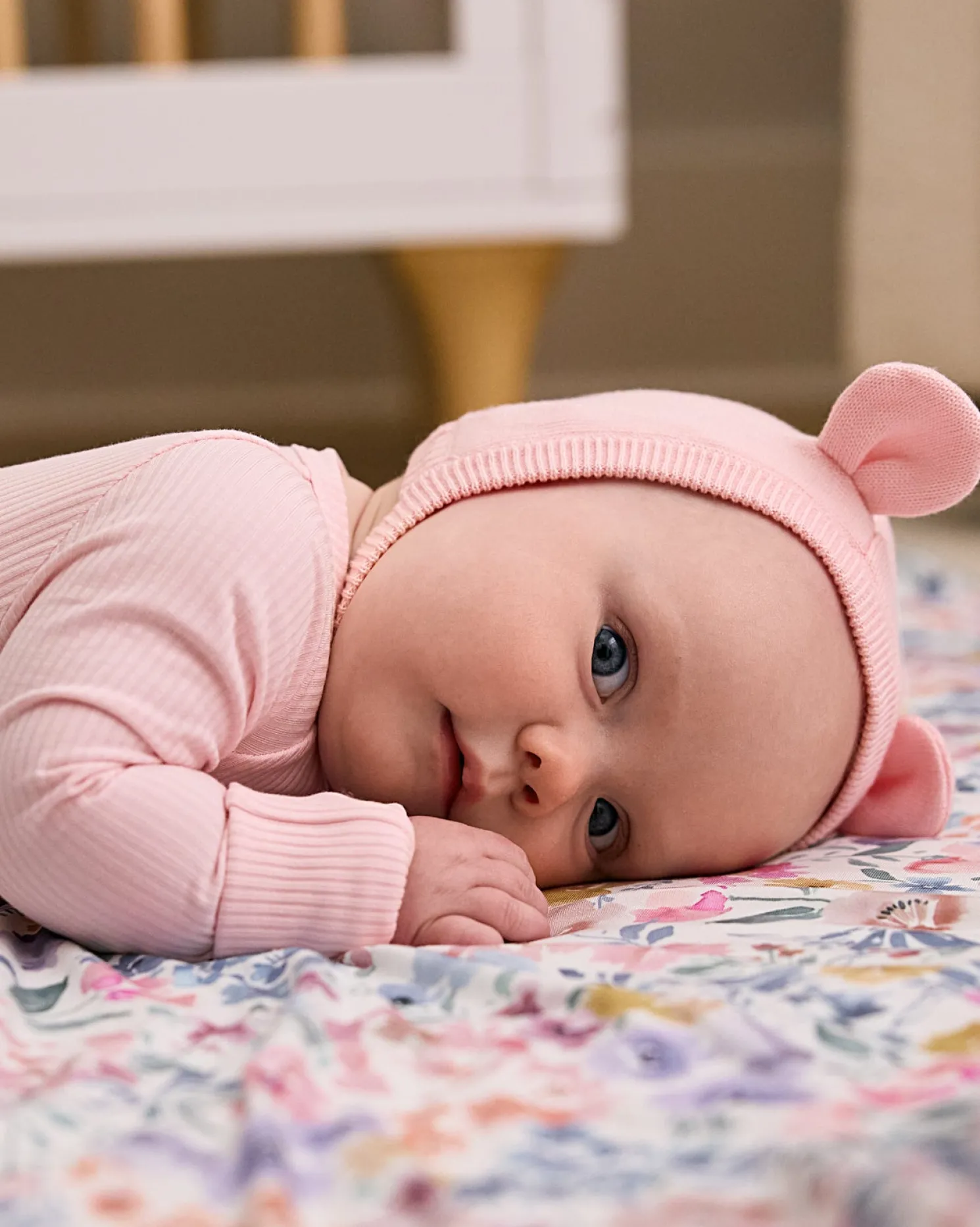 Prima Pink Bear Bonnet