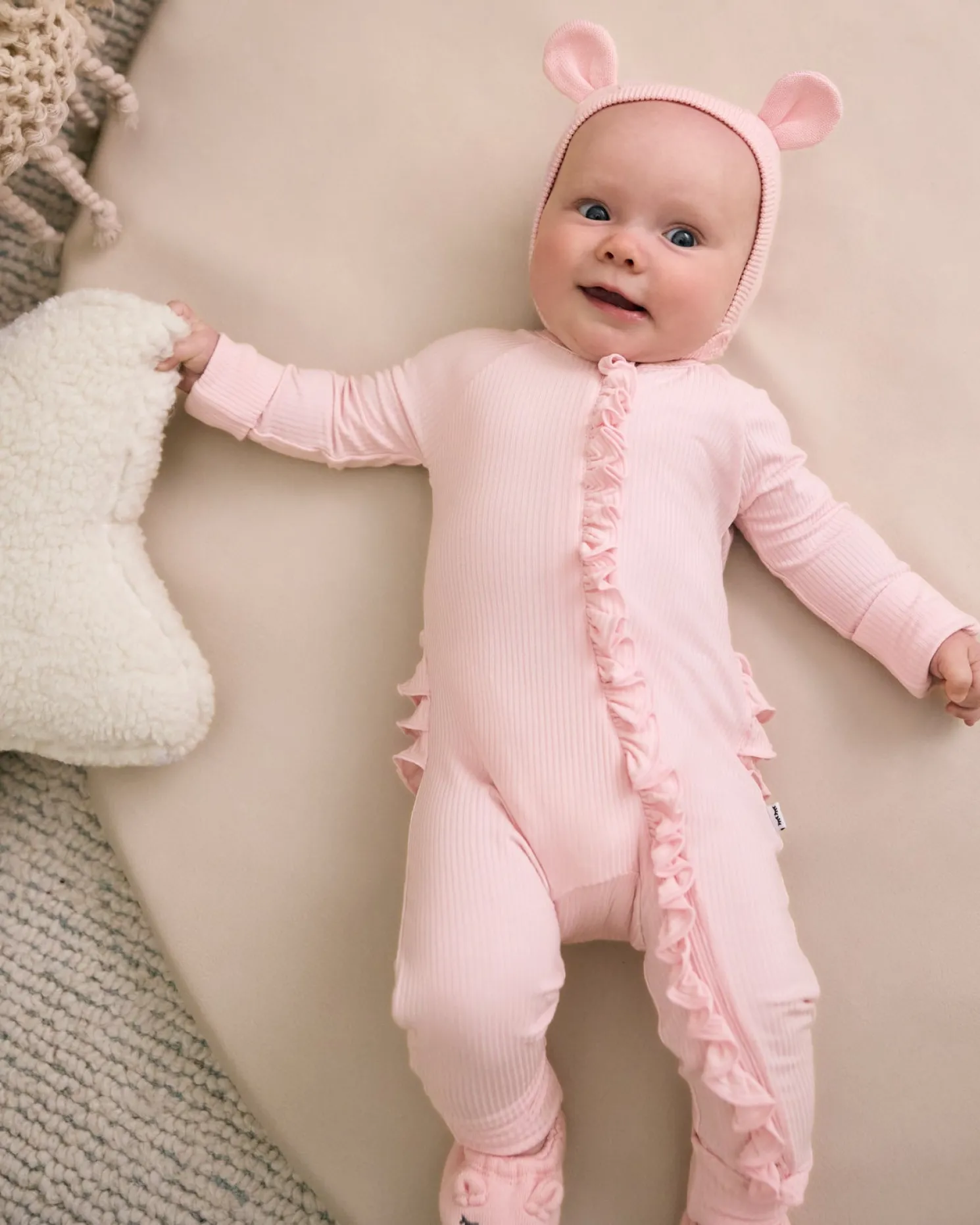 Prima Pink Bear Bonnet