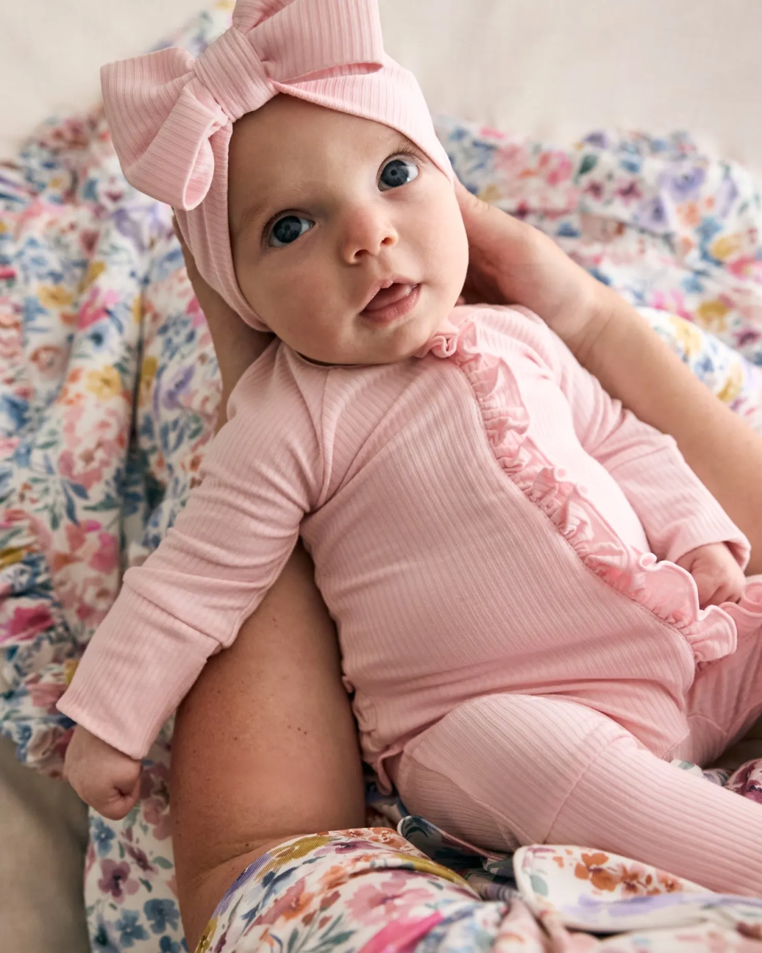 Prima Pink Ribbed Ruffle Zippy