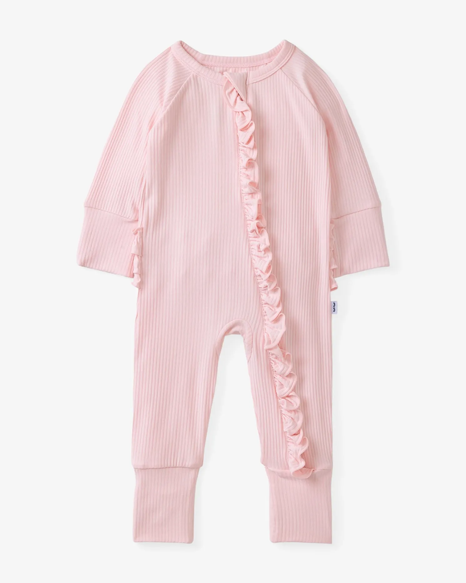 Prima Pink Ribbed Ruffle Zippy
