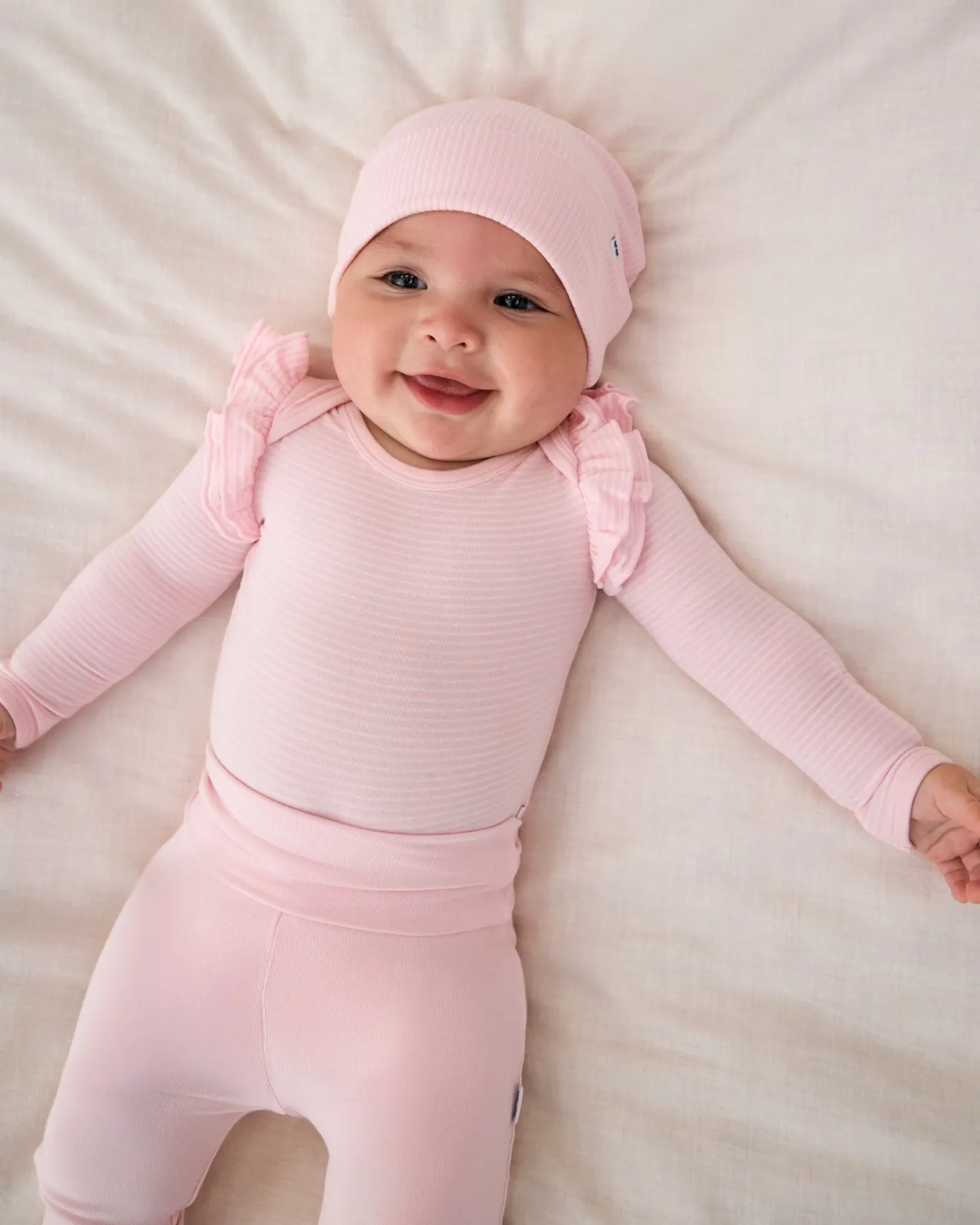 Prima Pink Stripe Flutter Bodysuit