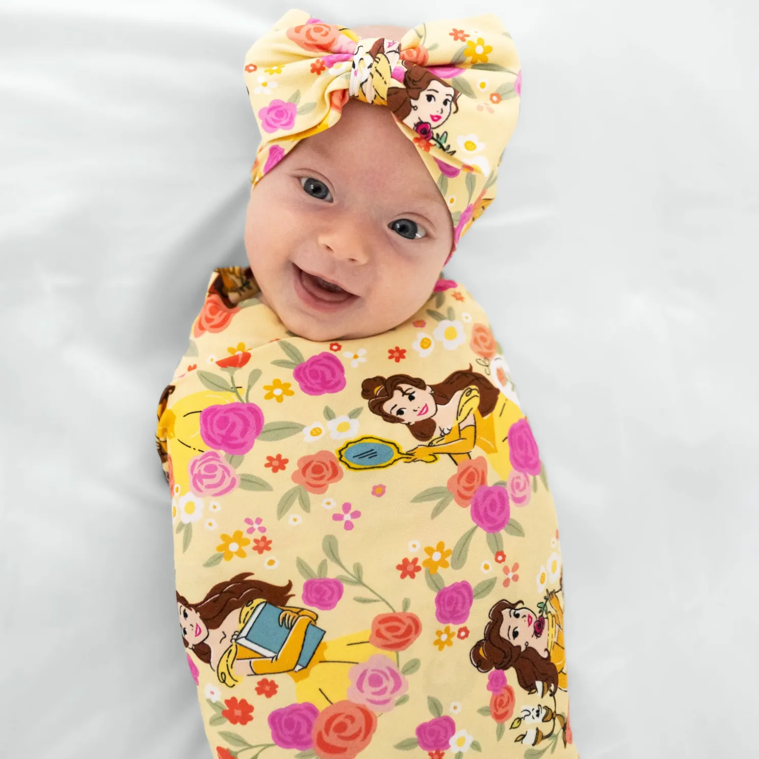 Princess Belle Swaddle & Luxe Bow Headband Set