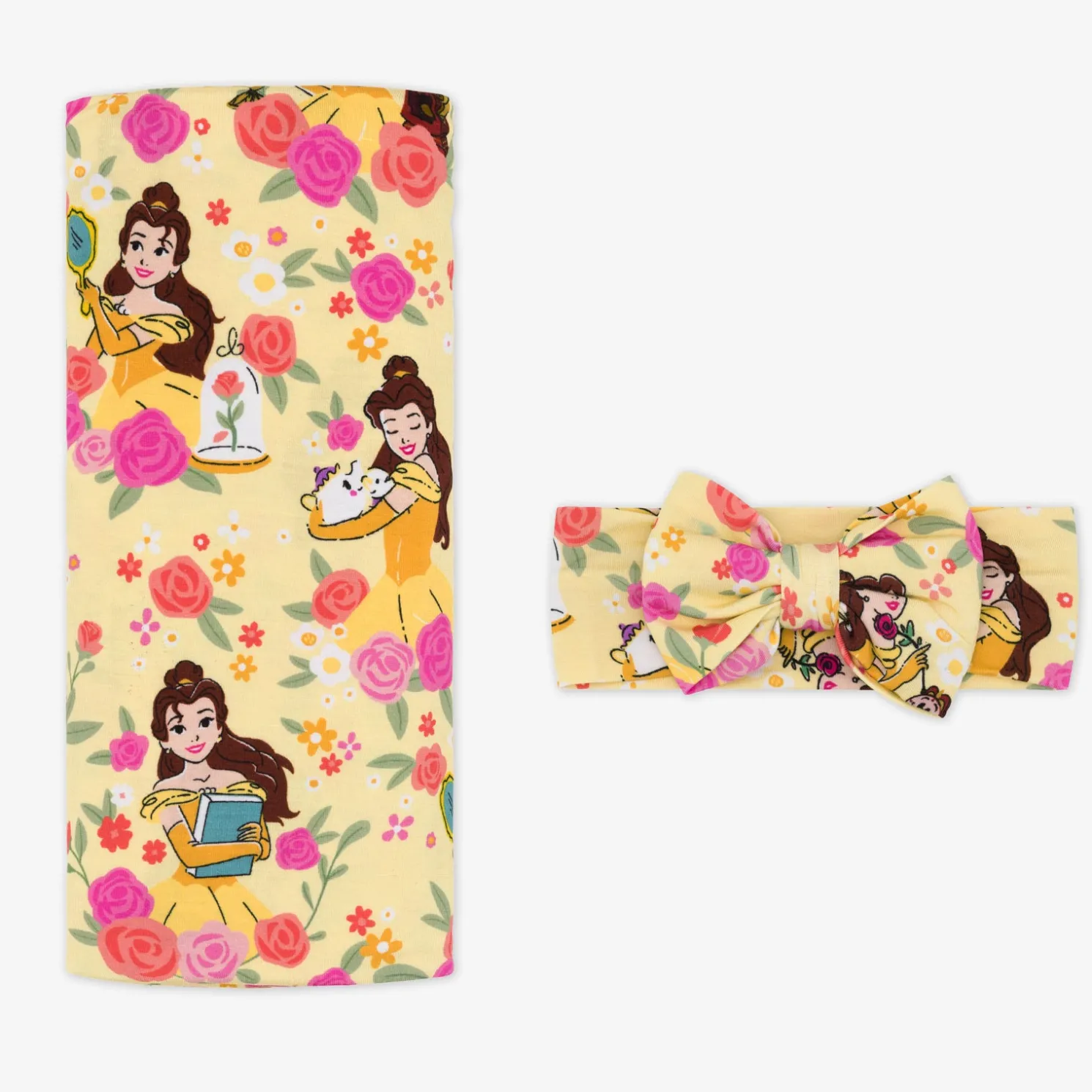 Princess Belle Swaddle & Luxe Bow Headband Set