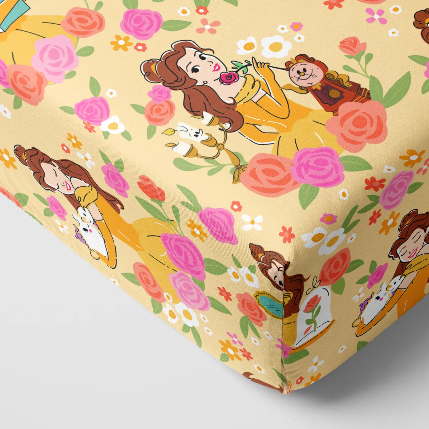 Princess Belle Fitted Crib Sheet