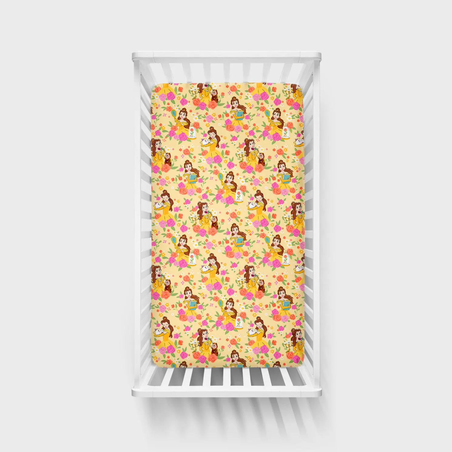 Princess Belle Fitted Crib Sheet