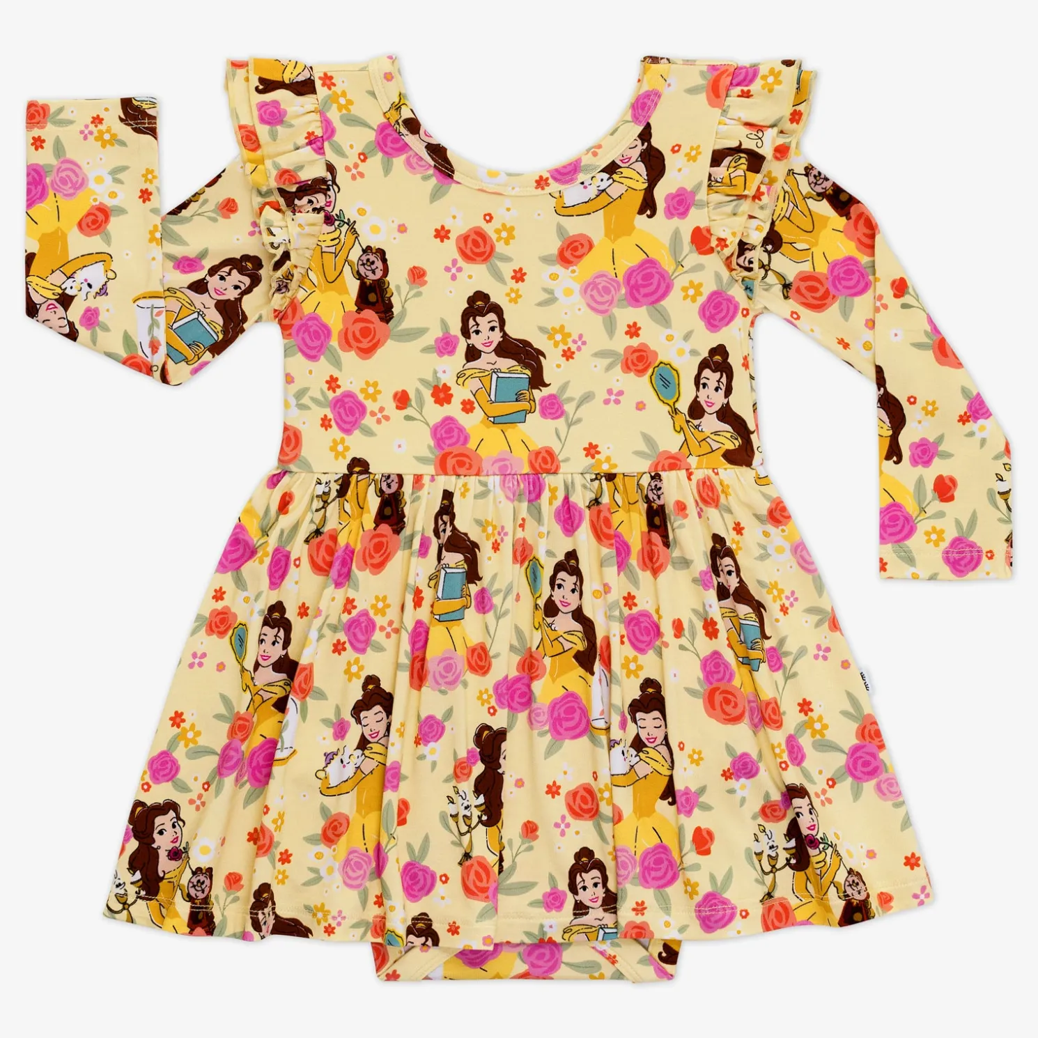 Princess Belle Flutter Twirl Dress with Bodysuit