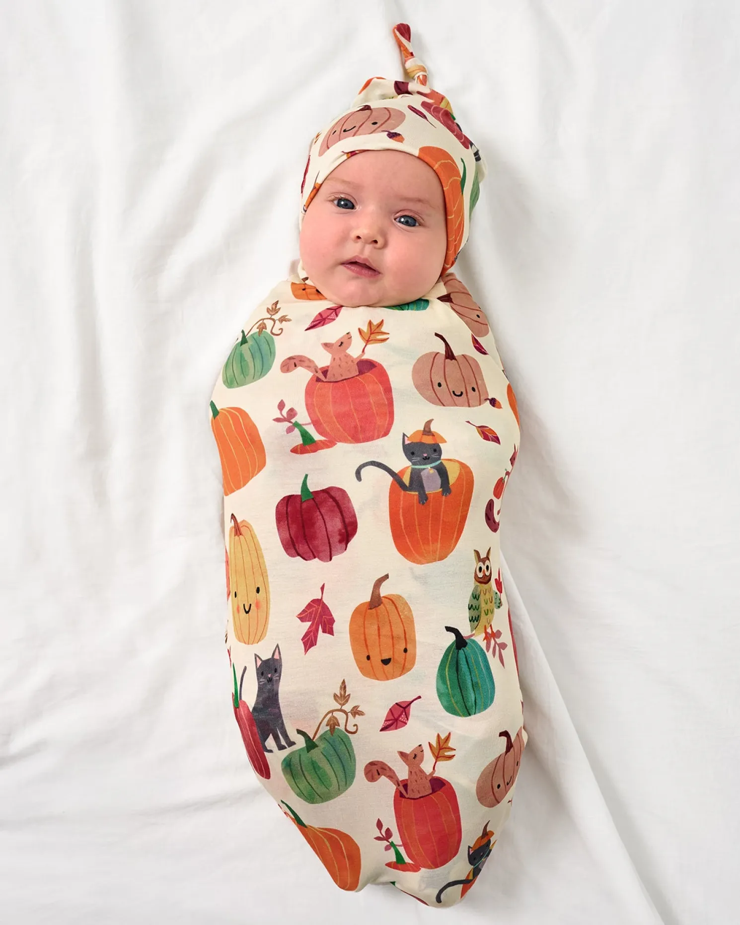 Pumpkin Pals Swaddle & Hat Set