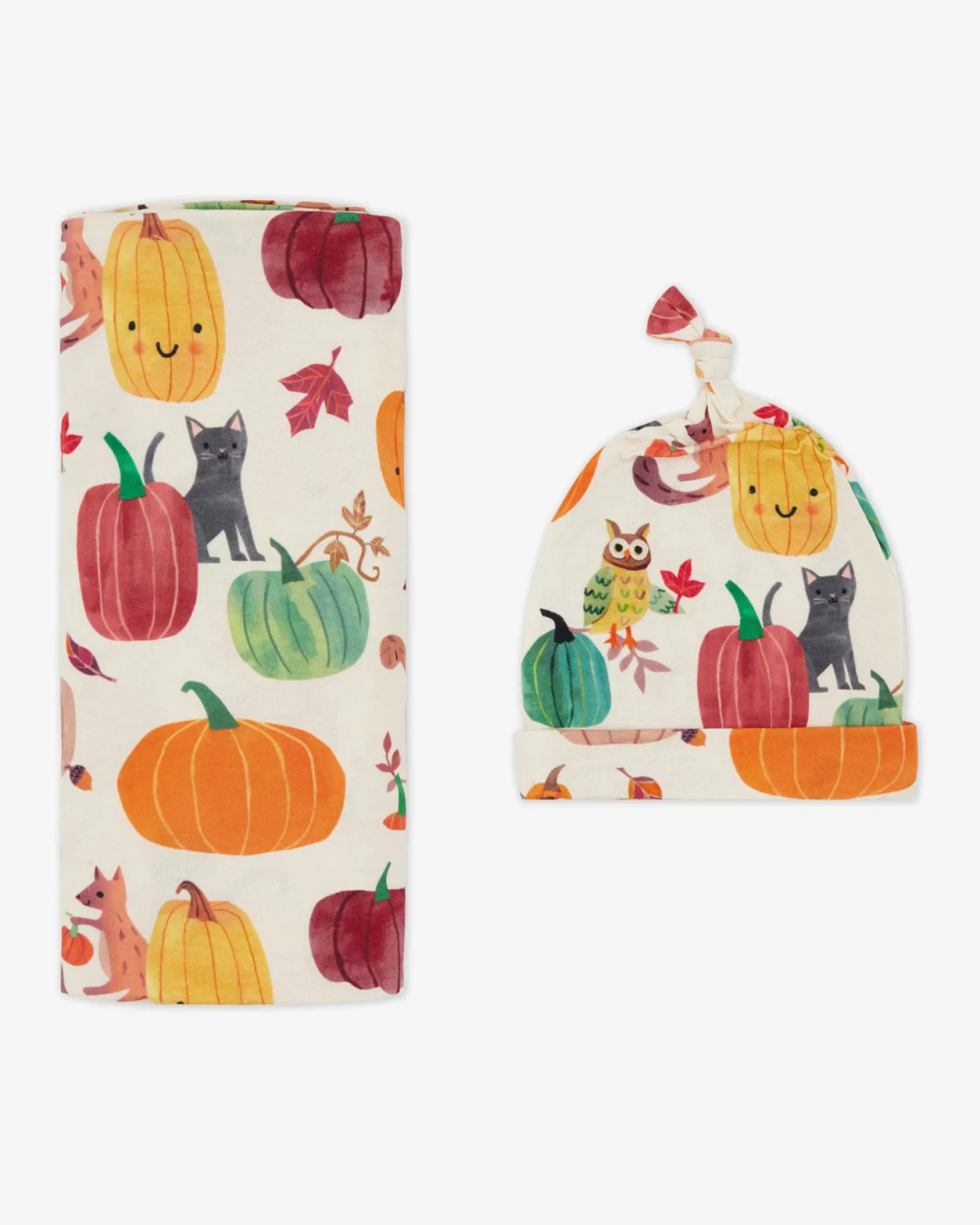 Pumpkin Pals Swaddle & Hat Set