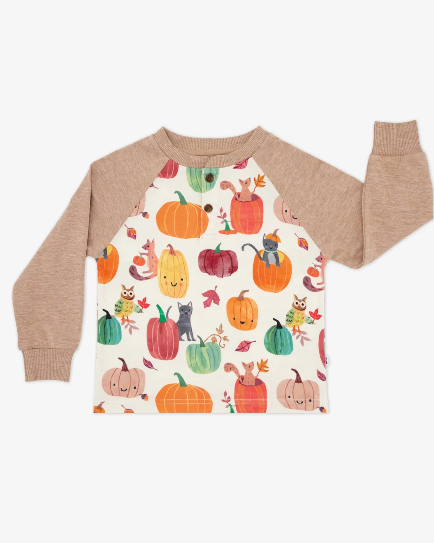 Pumpkin Pals Raglan Henley Tee
