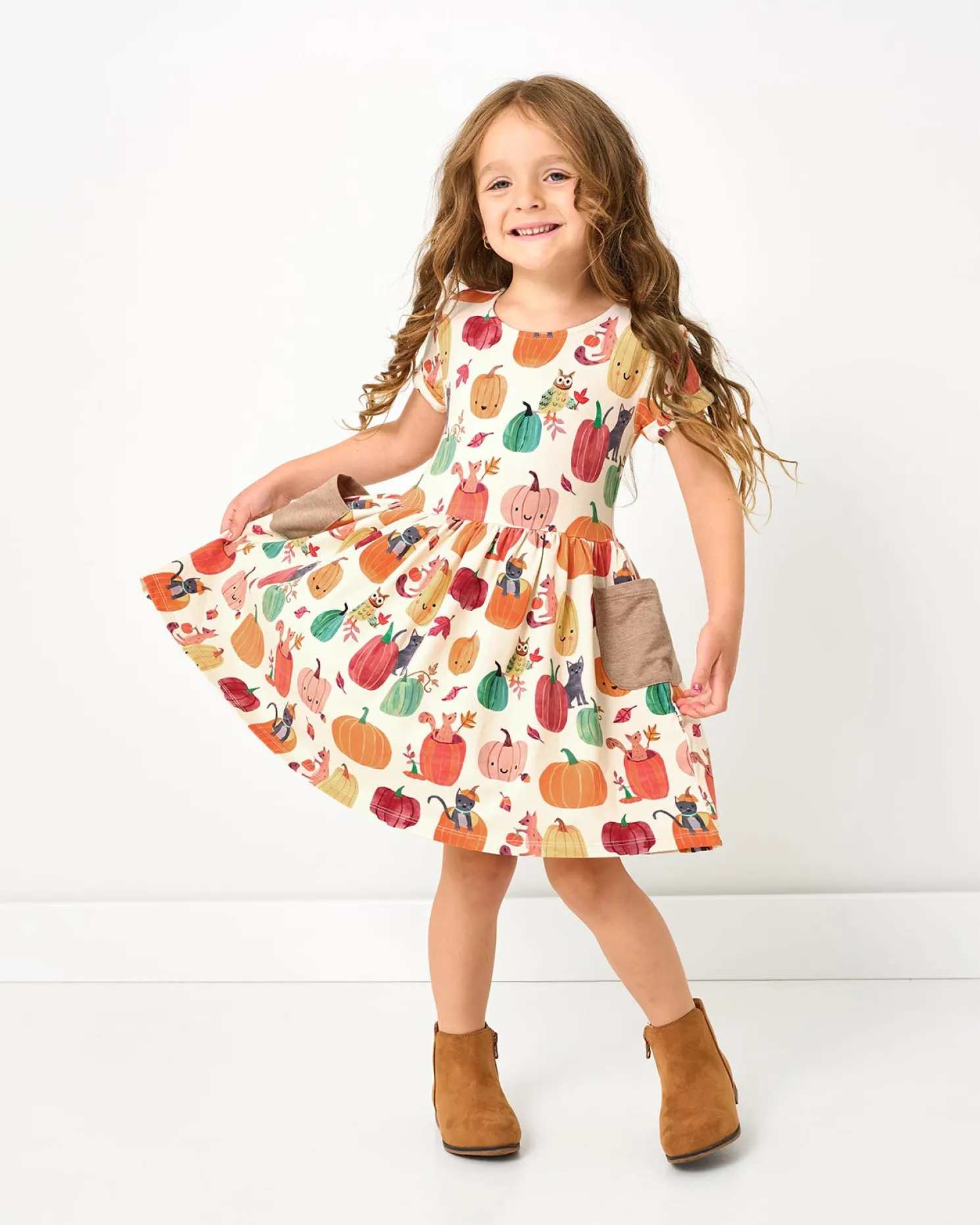 Pumpkin Pals Patch Pocket Dress