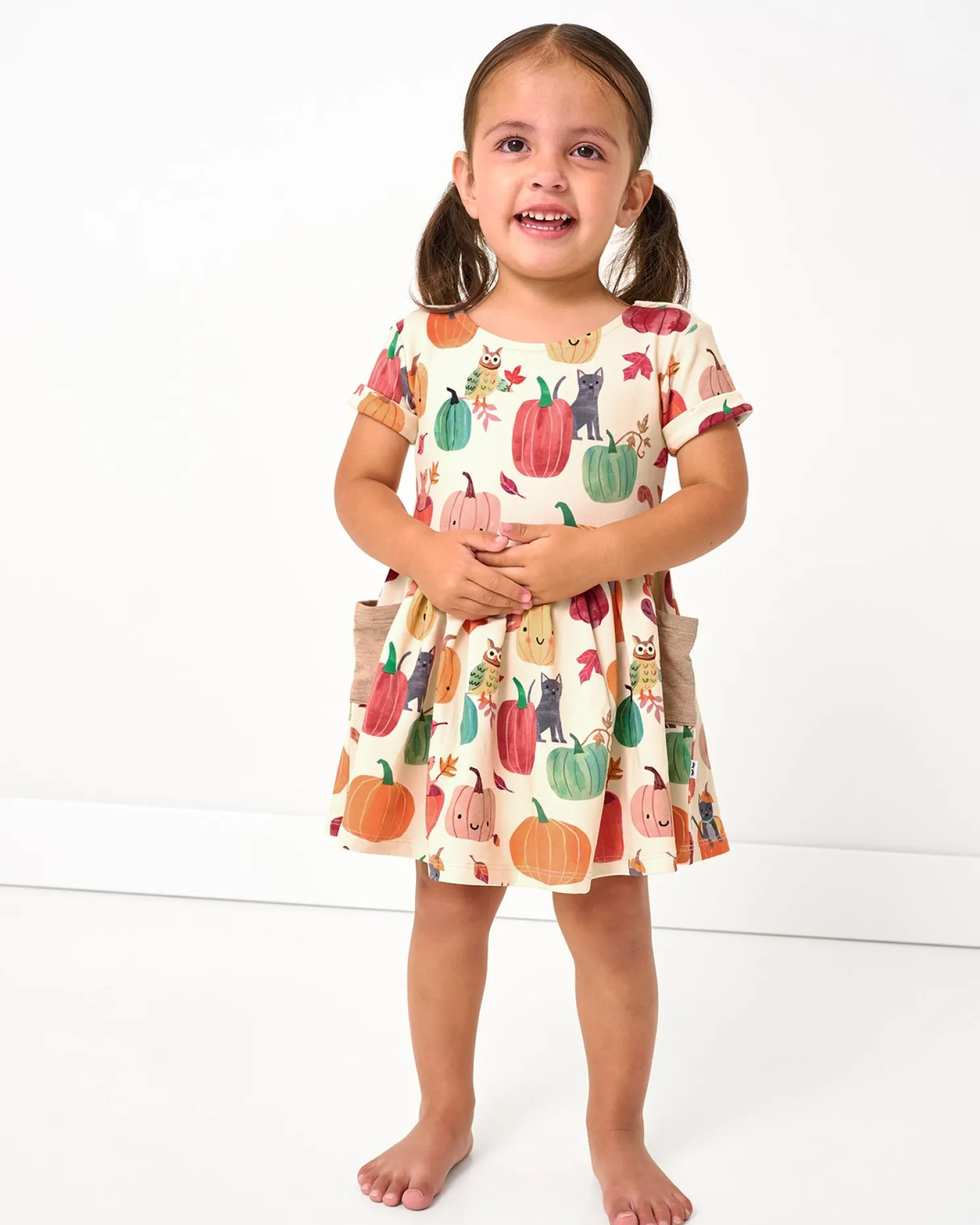 Pumpkin Pals Patch Pocket Dress with Bloomer