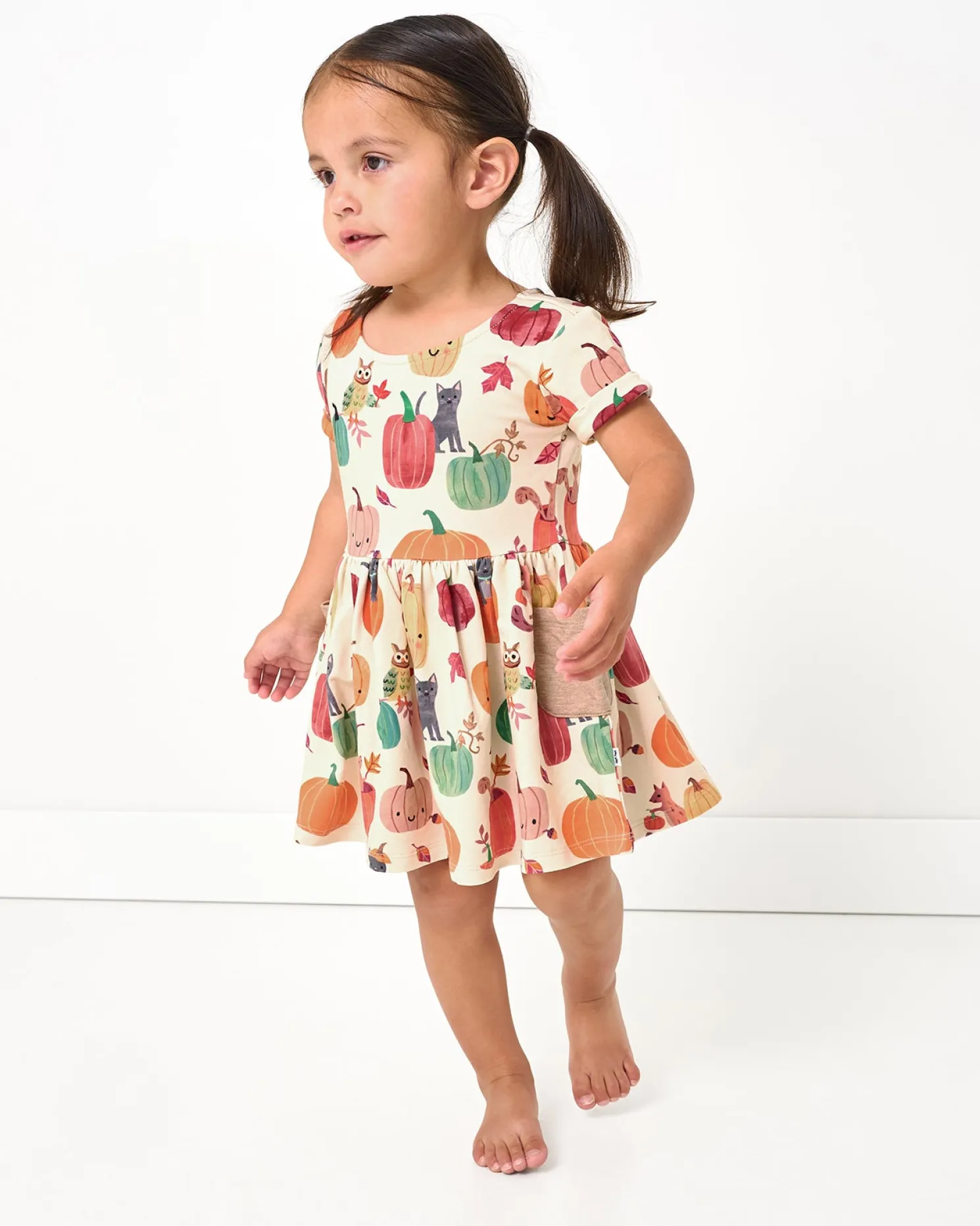 Pumpkin Pals Patch Pocket Dress with Bloomer