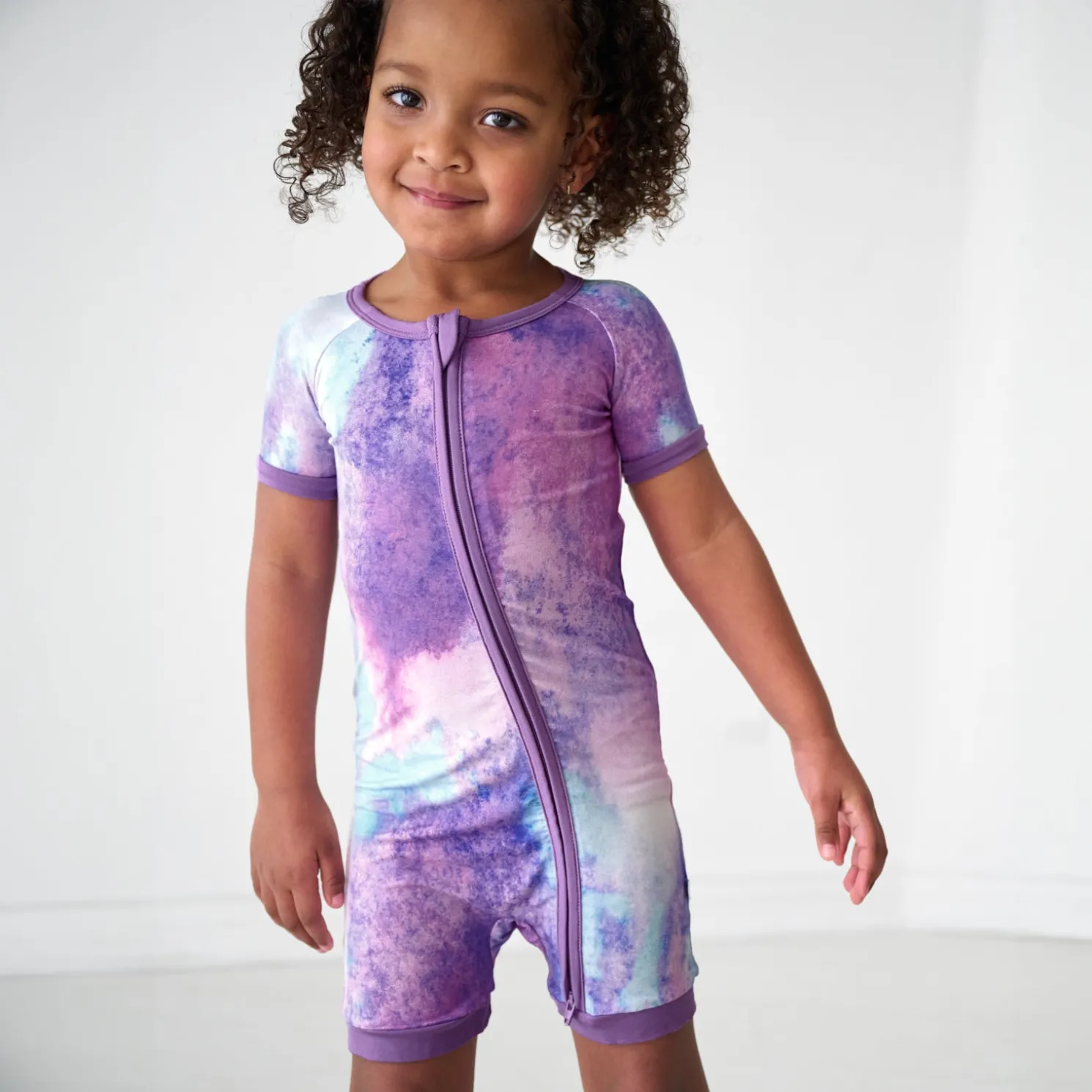 Purple Watercolor Shorty Zippy