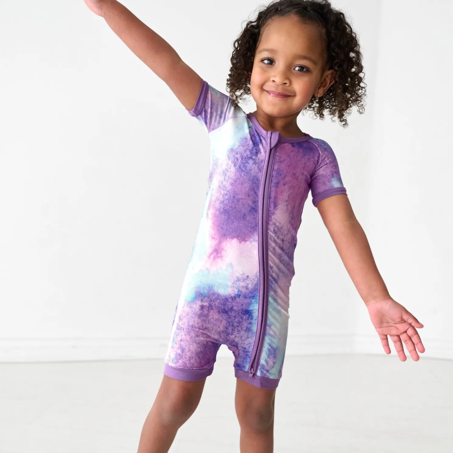 Purple Watercolor Shorty Zippy