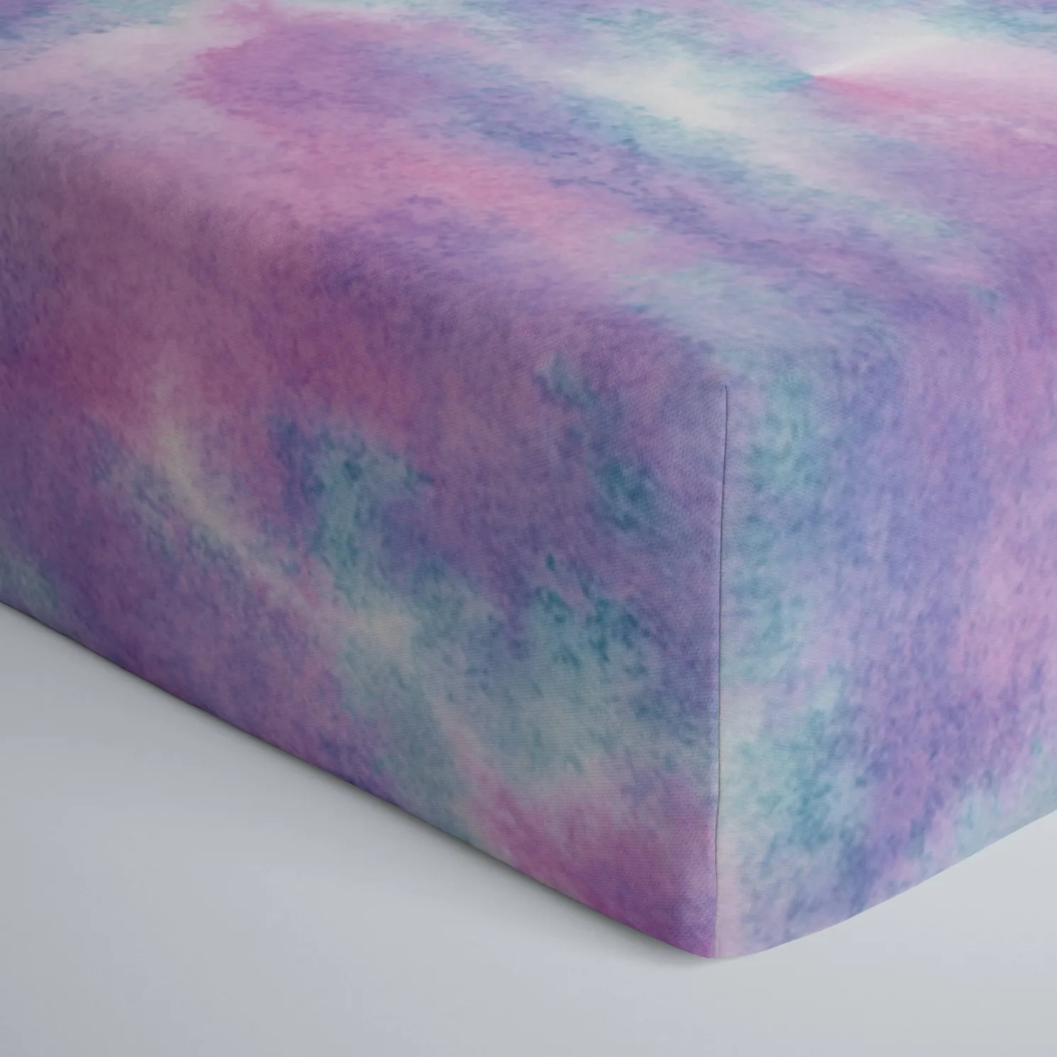Purple Watercolor Fitted Crib Sheet