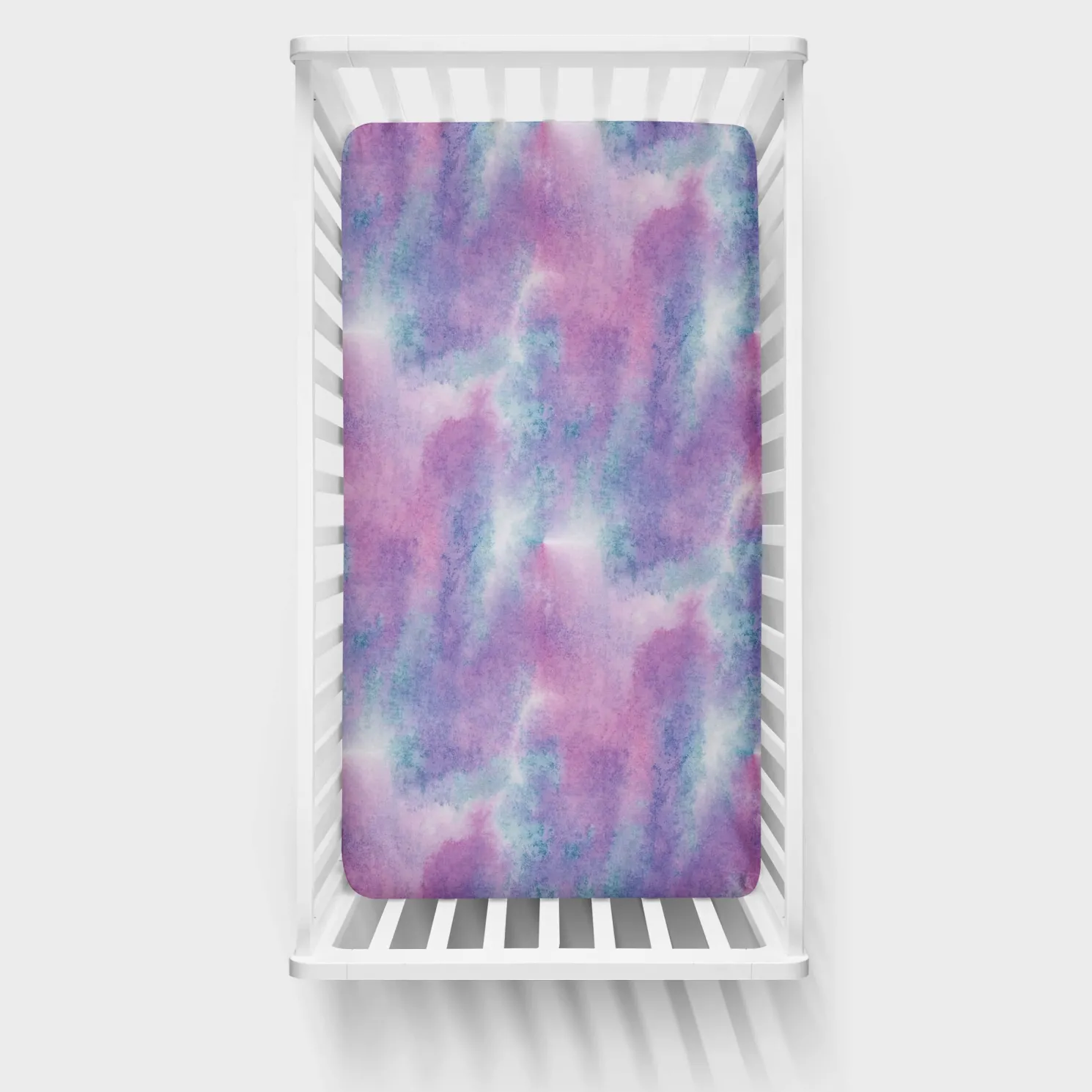 Purple Watercolor Fitted Crib Sheet