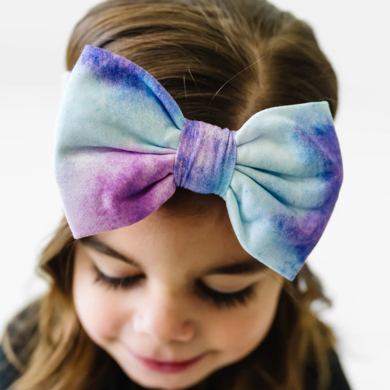 Purple Watercolor Luxe Bow Headband
