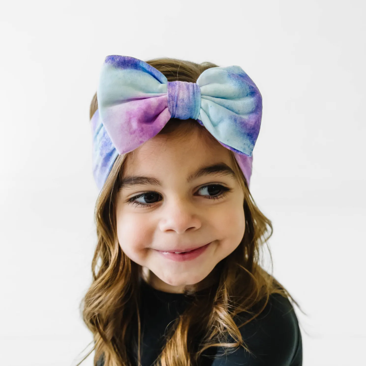 Purple Watercolor Luxe Bow Headband