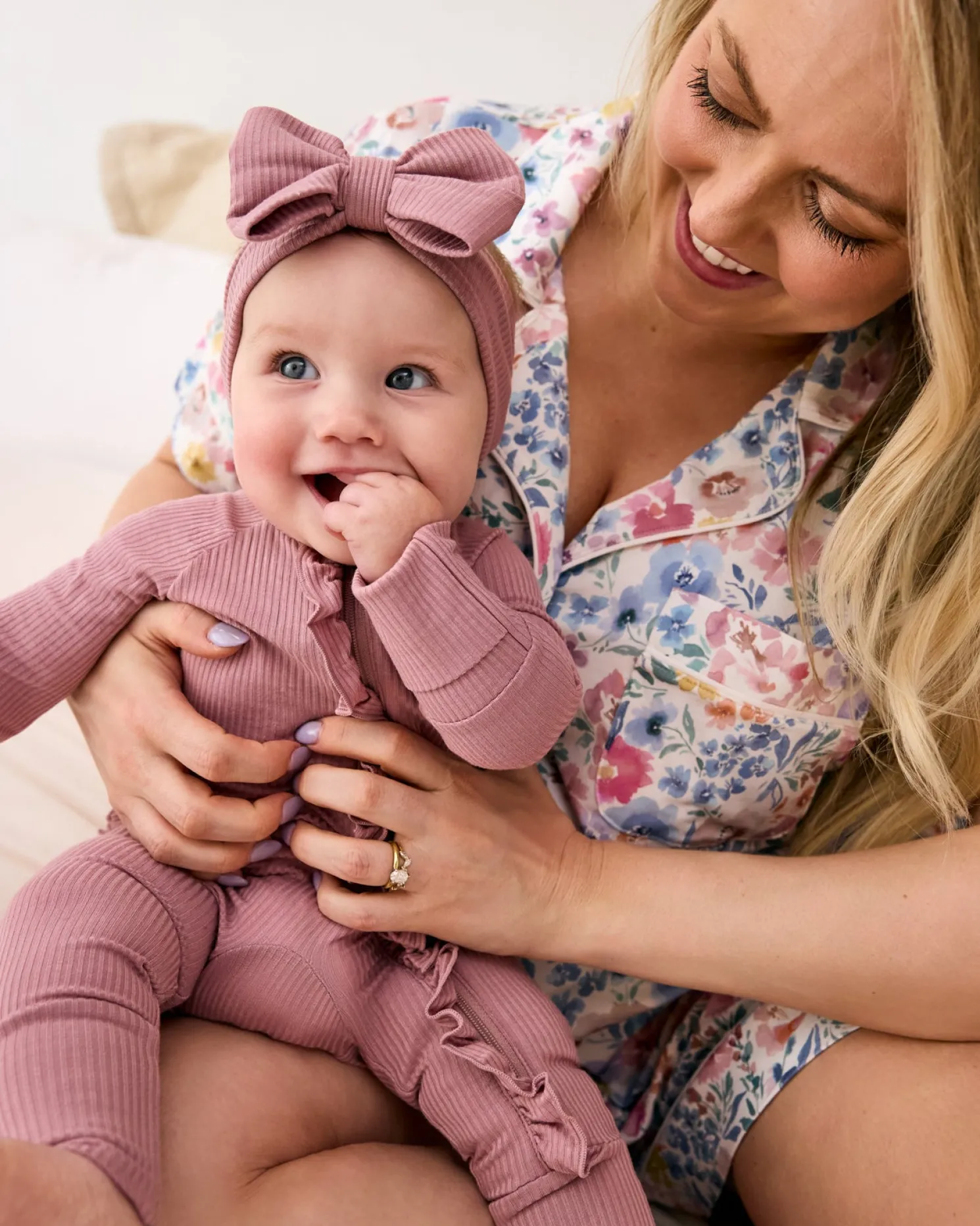 Rosewood Ribbed Luxe Bow Headband