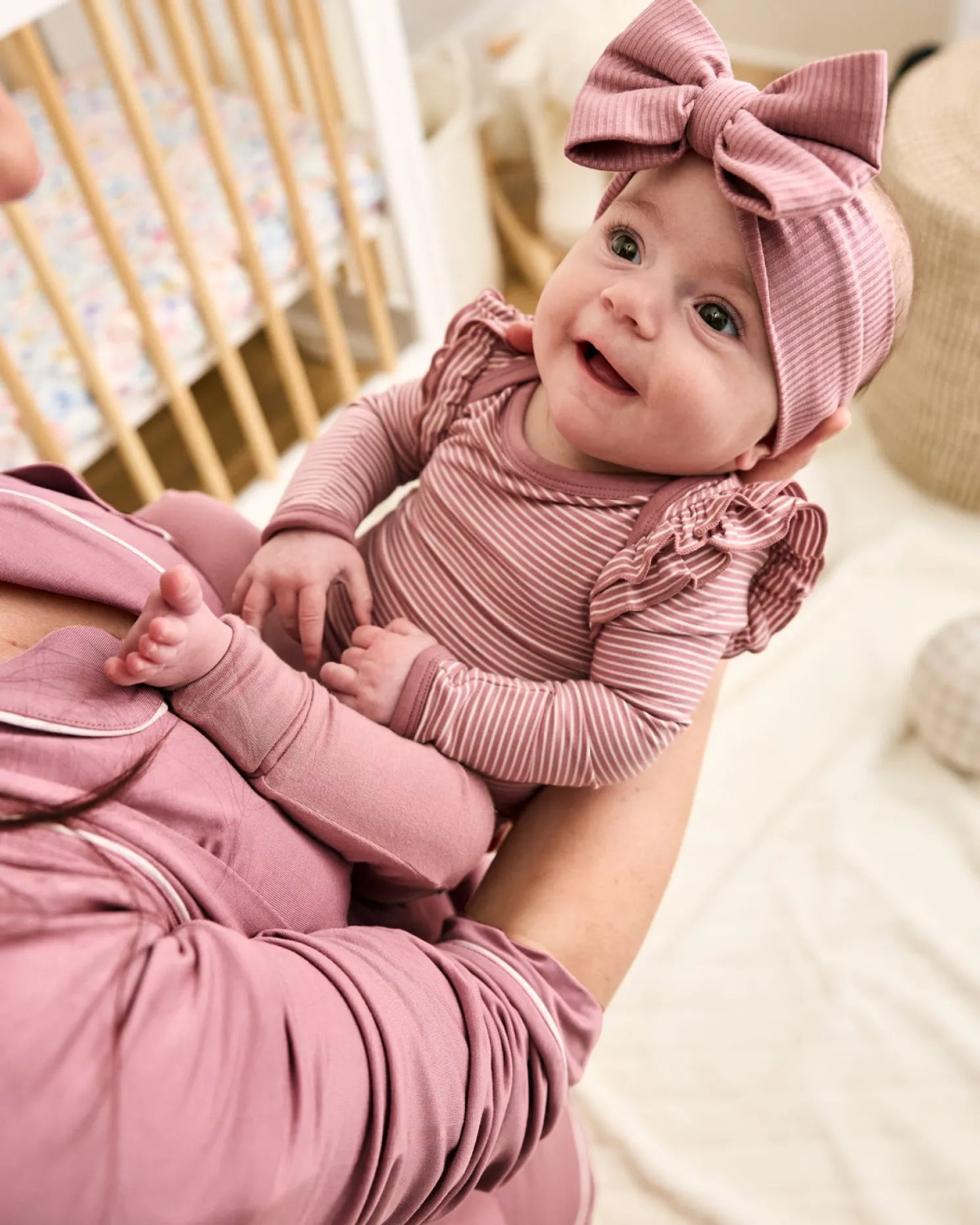 Rosewood Ribbed Luxe Bow Headband