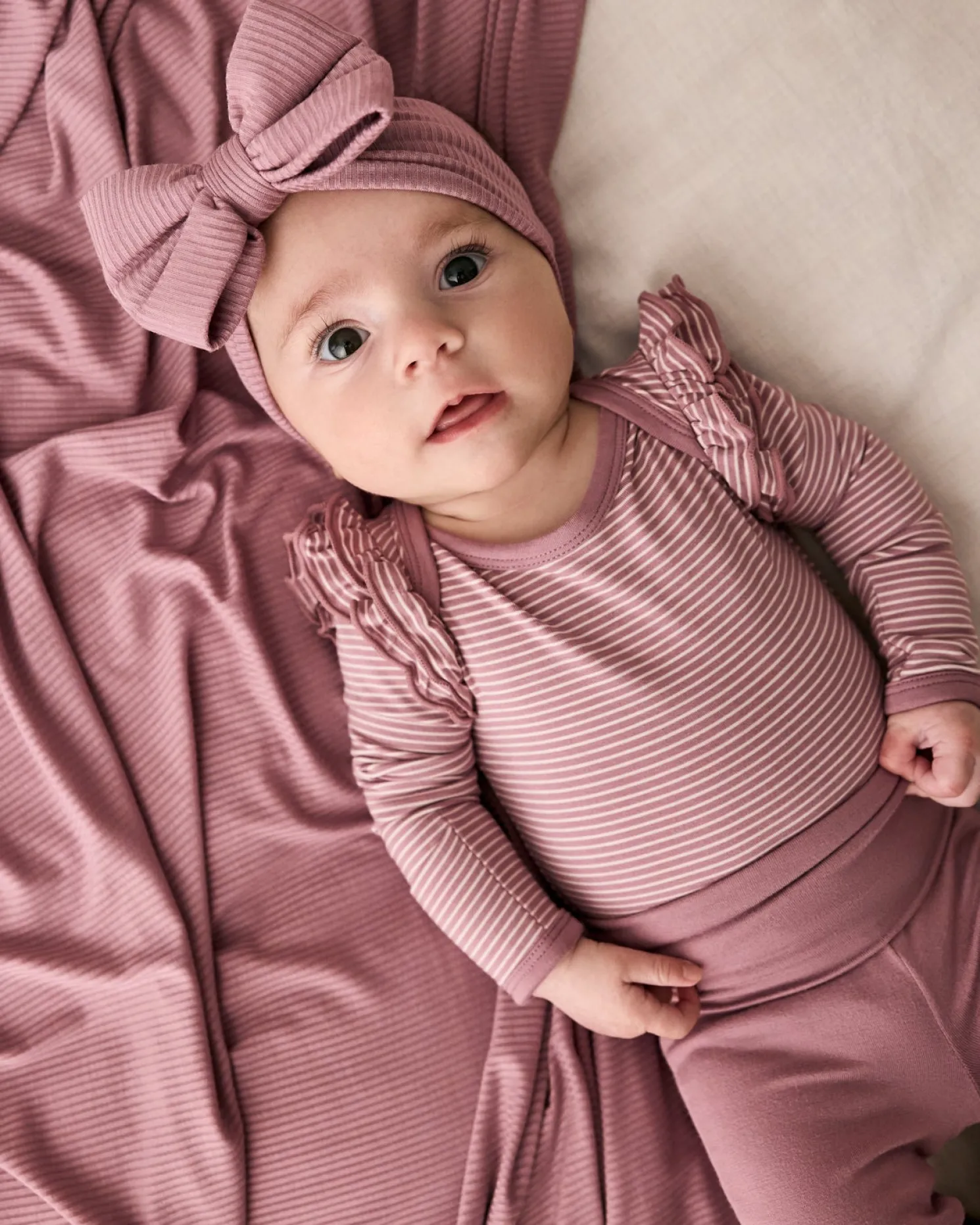 Rosewood Ribbed Luxe Bow Headband