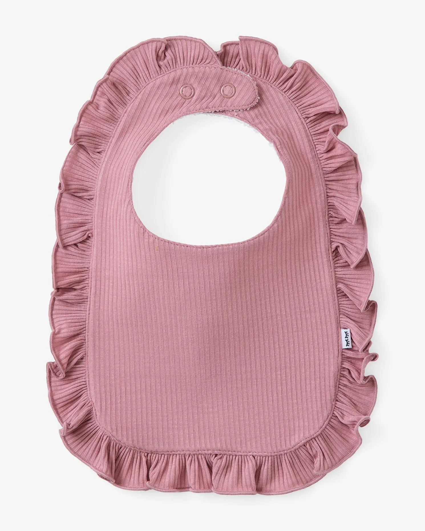 Rosewood Ribbed Ruffle Bib