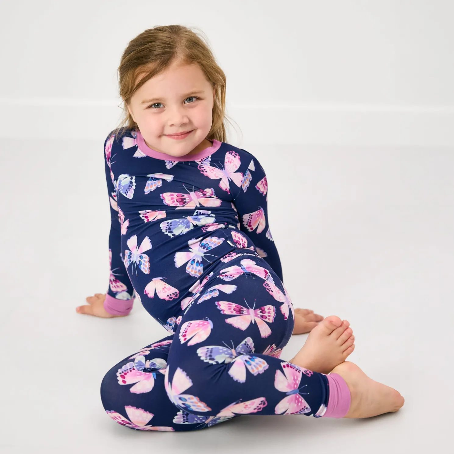 Royal Butterflies Two-Piece Pajama Set