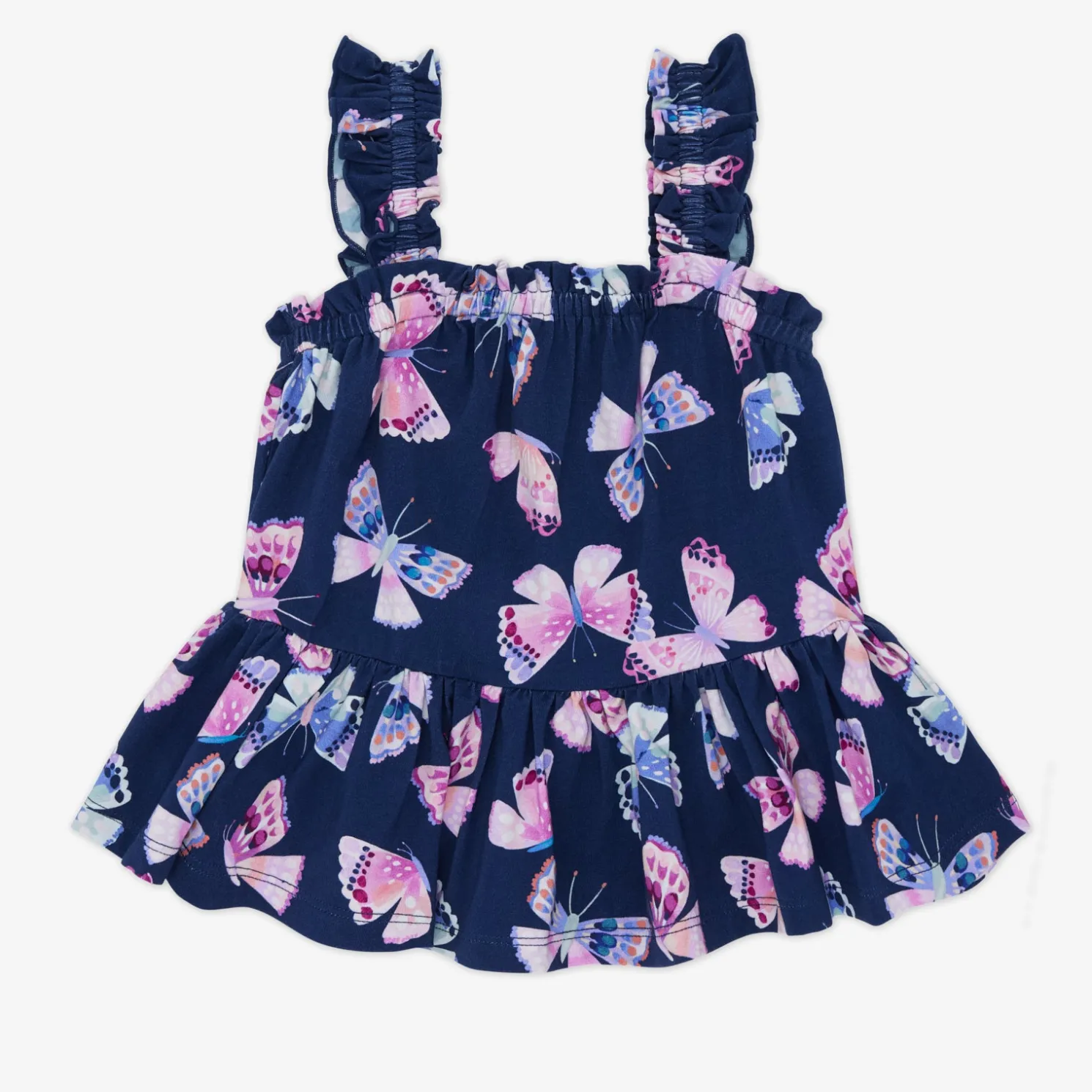 Royal Butterflies Peplum Flutter Tank