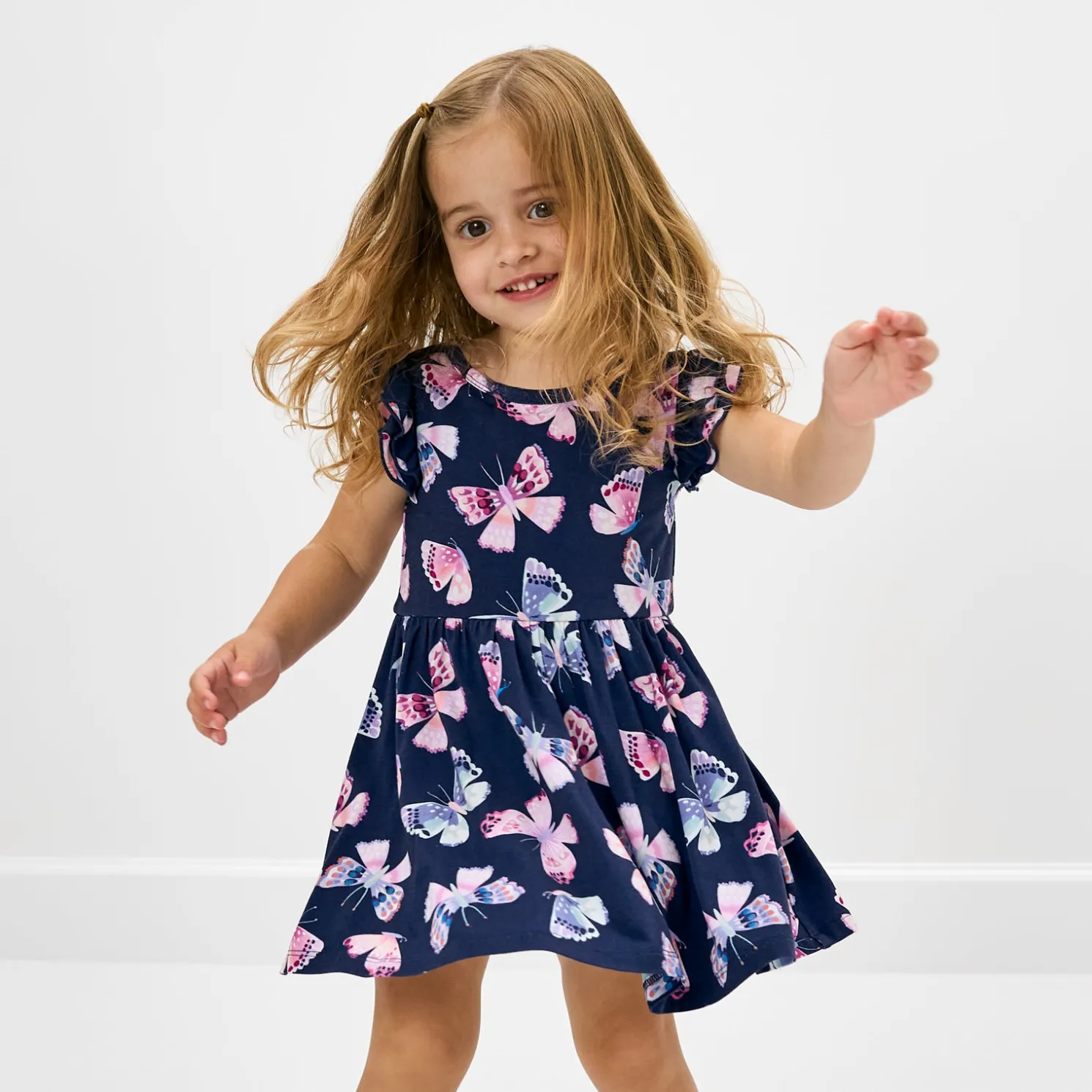 Royal Butterflies Flutter Twirl Dress with Bodysuit