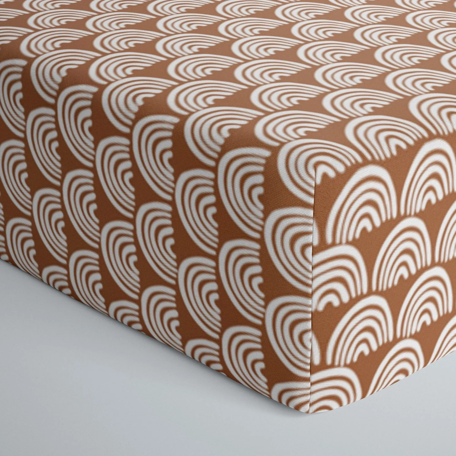 Rust Rainbows Fitted Crib Sheet