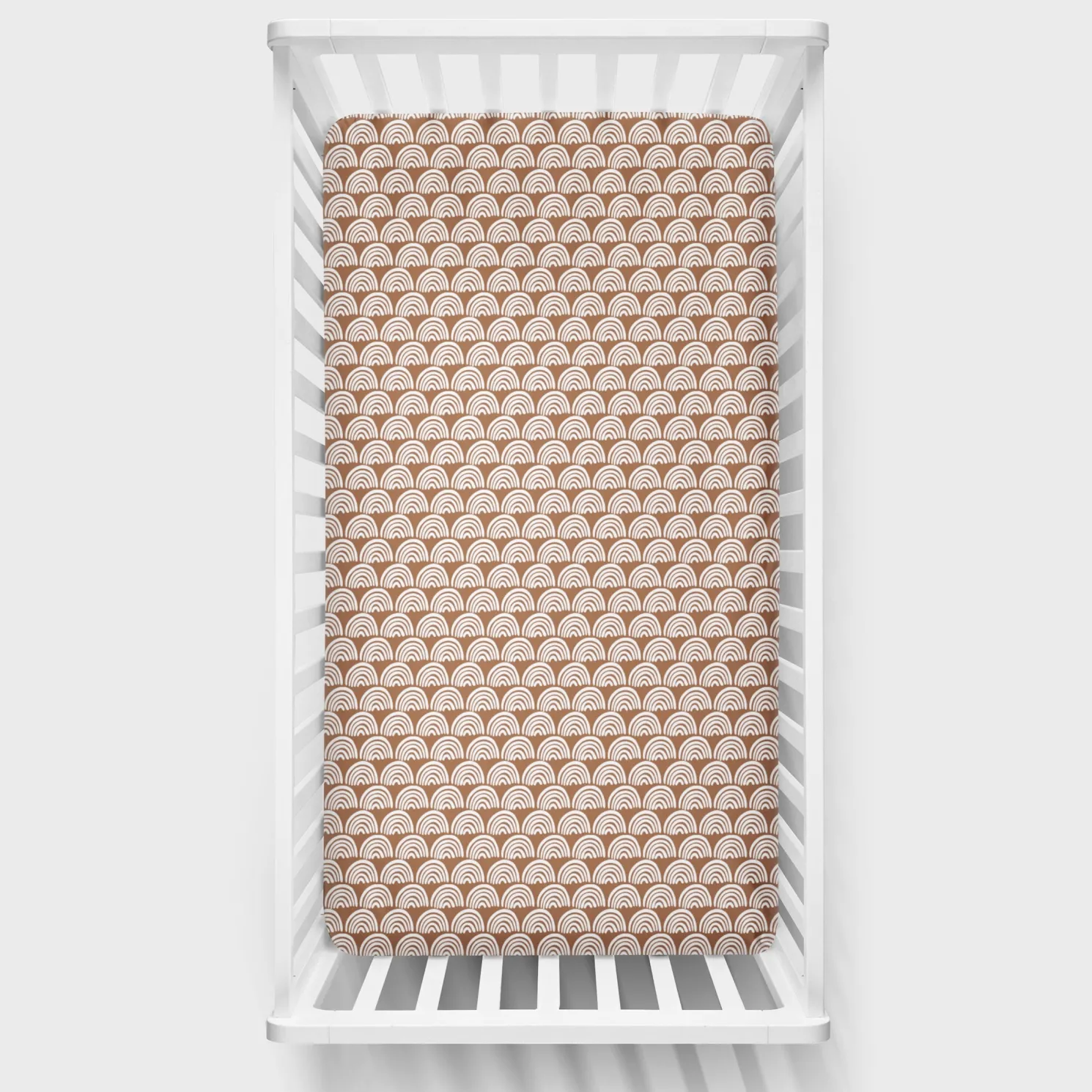 Rust Rainbows Fitted Crib Sheet