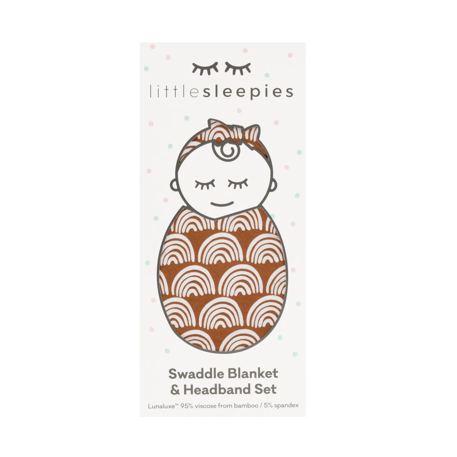 Rust Rainbows Swaddle & Luxe Bow Headband Set
