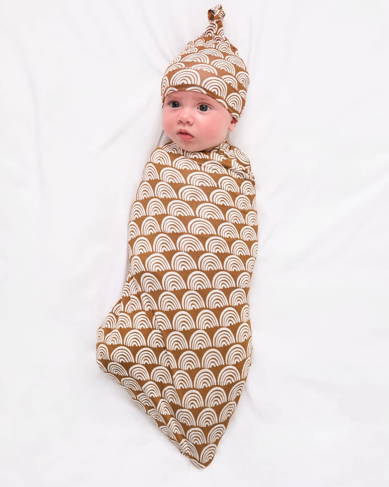 Rust Rainbows Swaddle & Hat Set